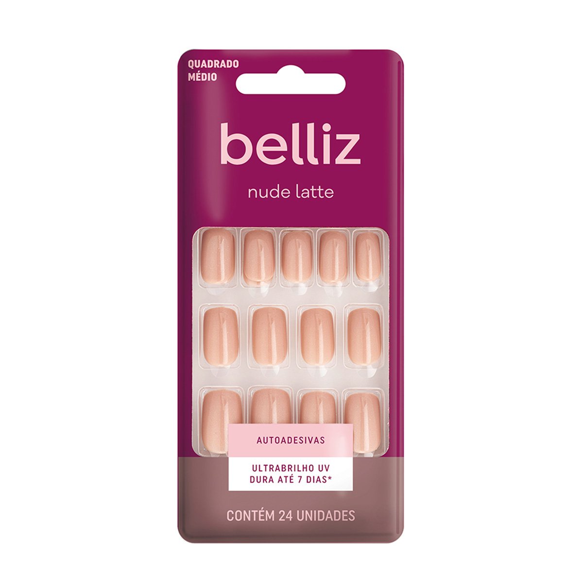 Unhas Postiças Belliz Autoadesivas Nude Latte