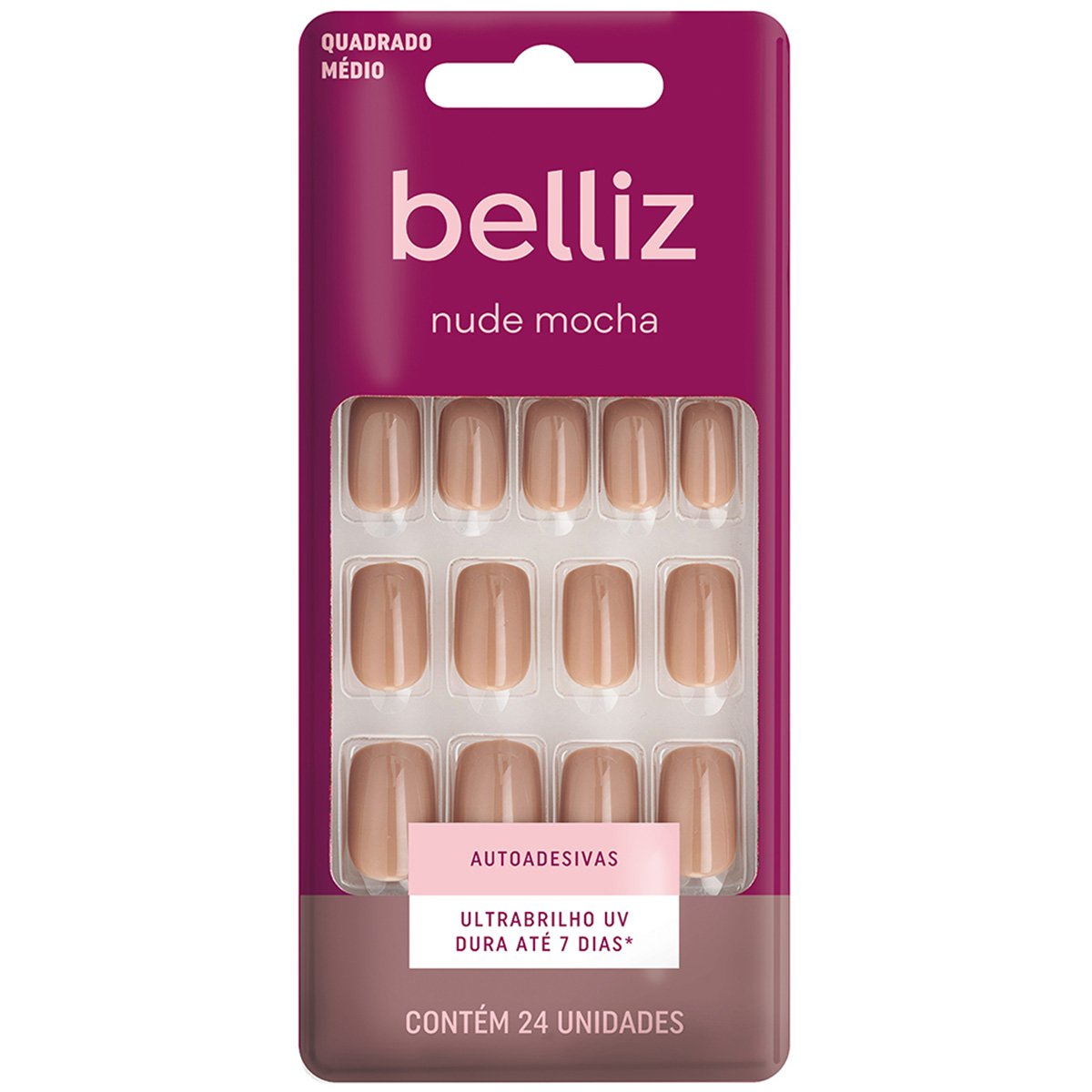 Unhas Postiças Belliz Autoadesivas Nude Mocha
