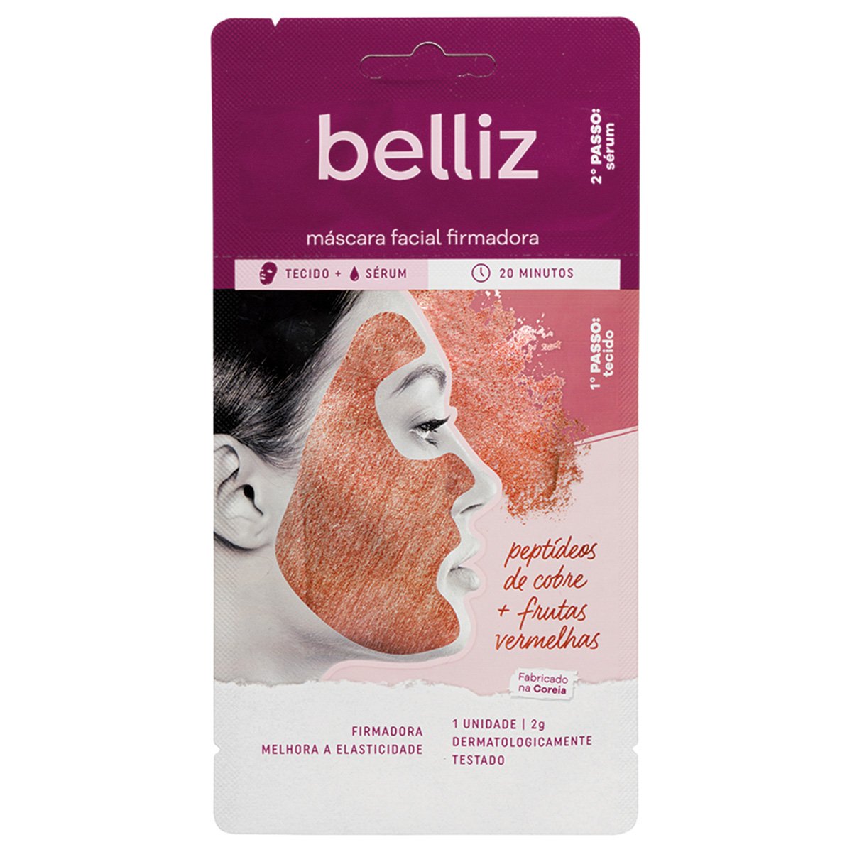 Máscara Facial Belliz Firmadora Com Cobre