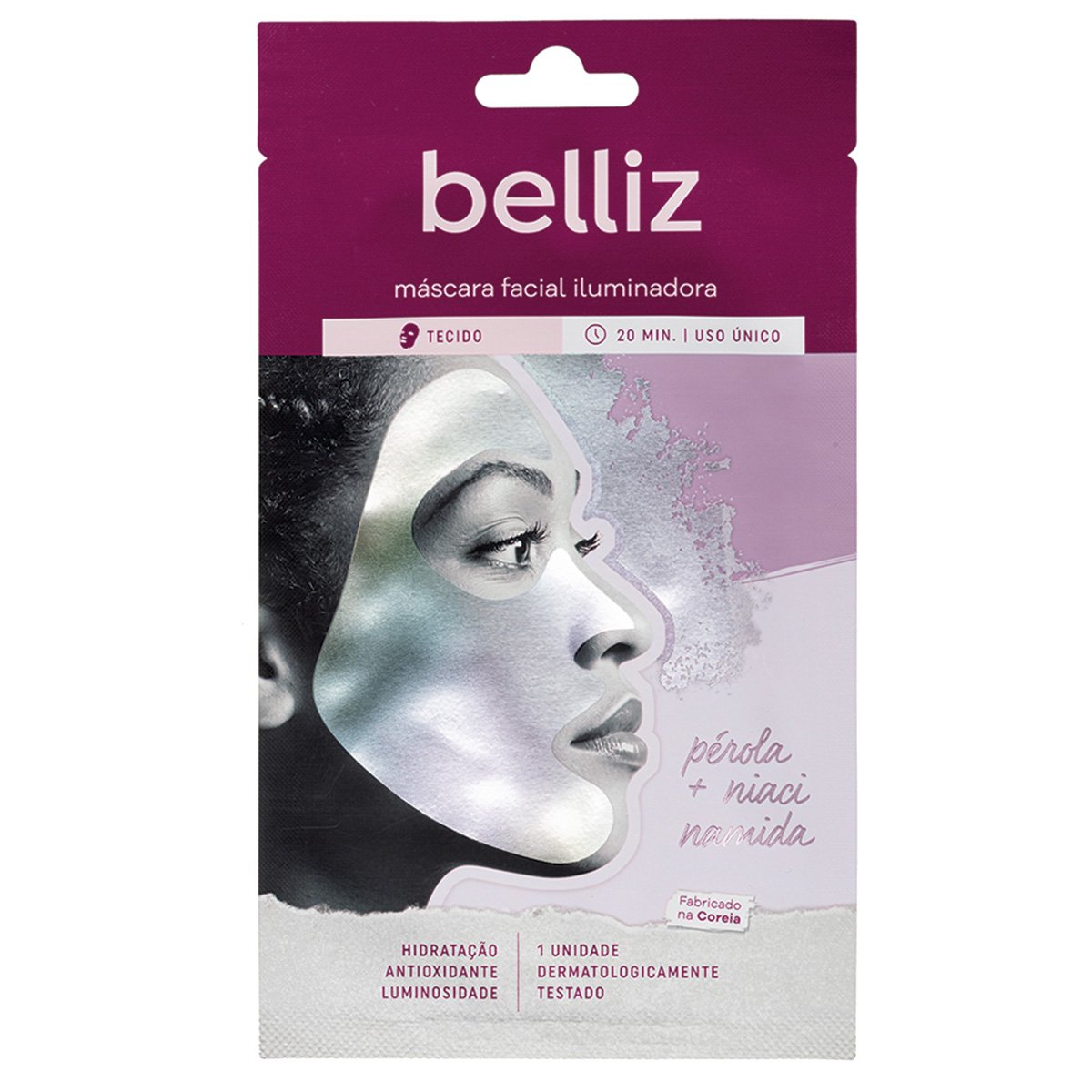 Máscara Facial Belliz Iluminadora com Pérola