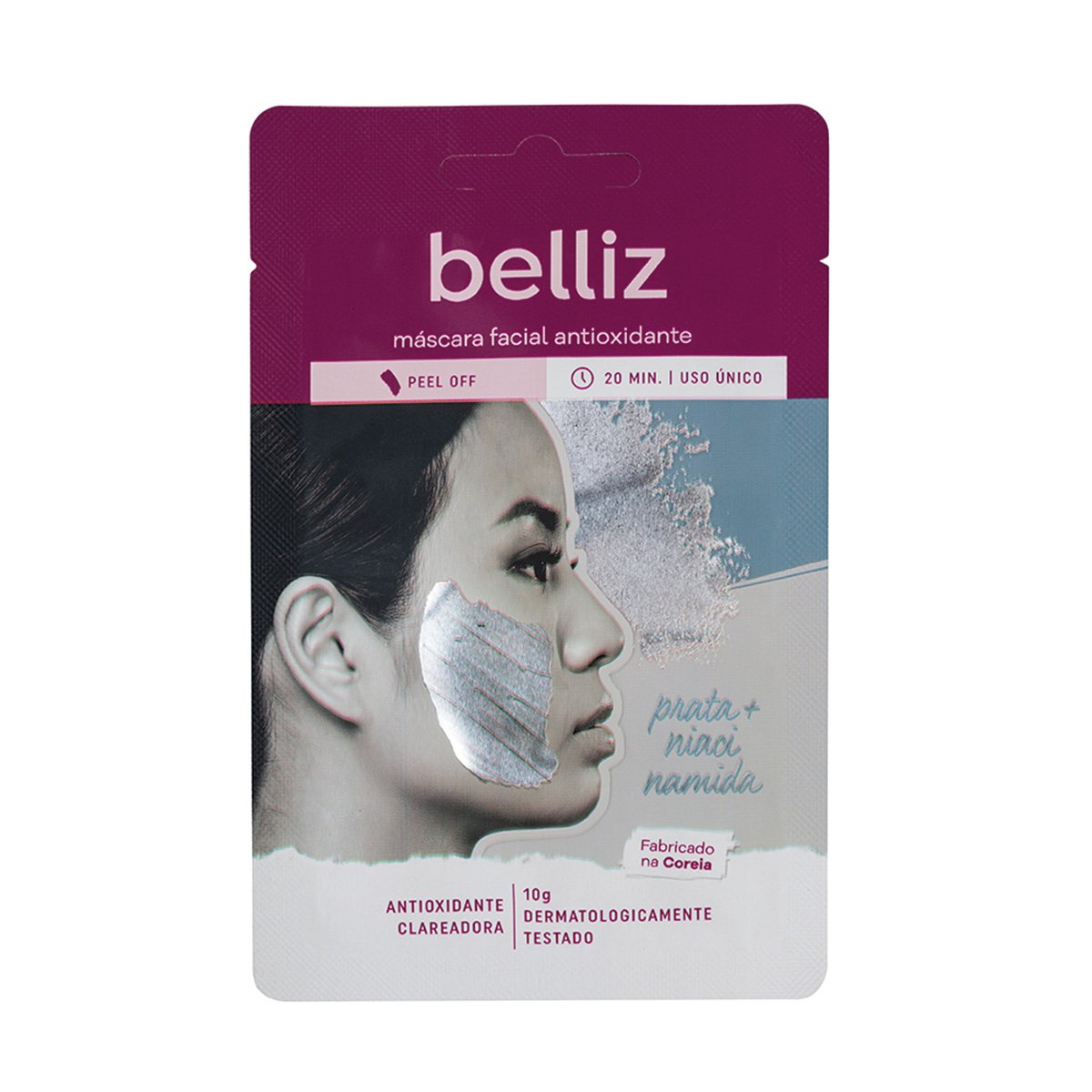Máscara Facial Belliz Antioxidante com Prata