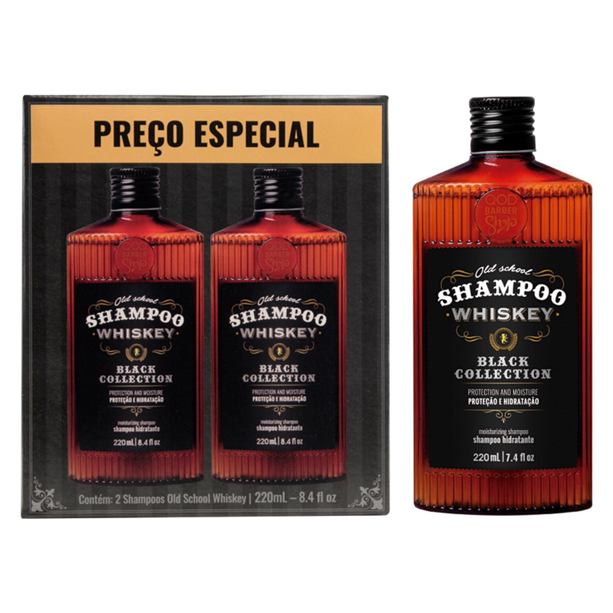 Kit 2 Shampoos Qbs Whiskey 440ml