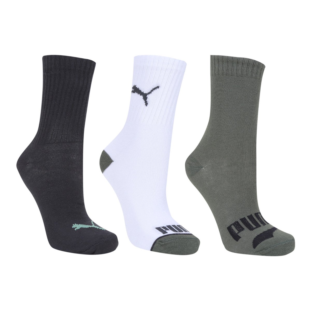 Kit Meia Infantil Puma Cano Longo 3 Pares