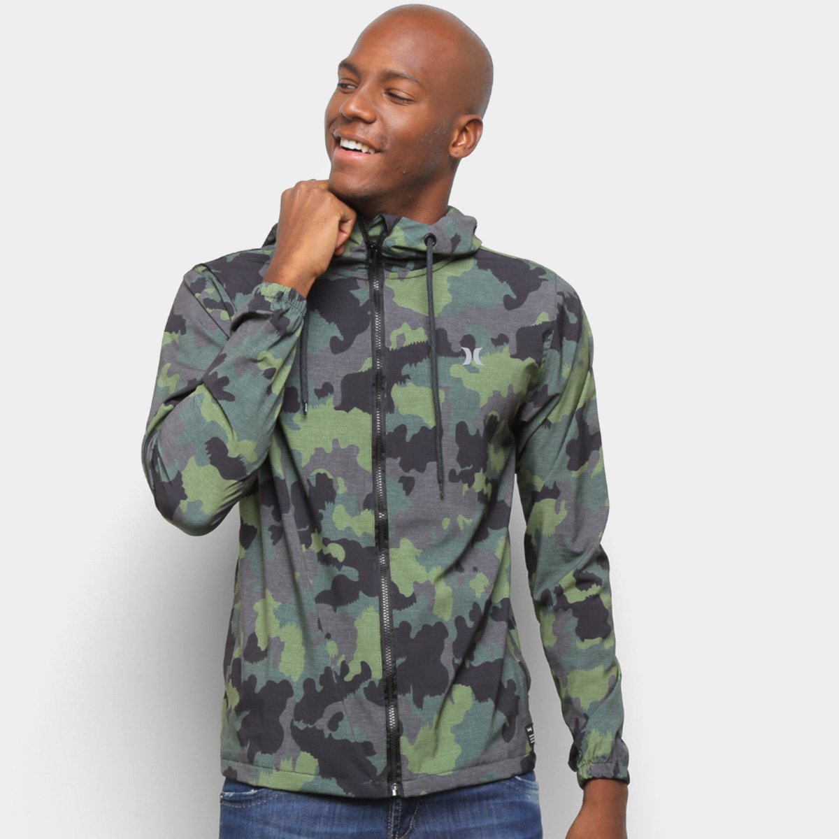 Jaqueta Hurley Windbreaker Camo Masculina