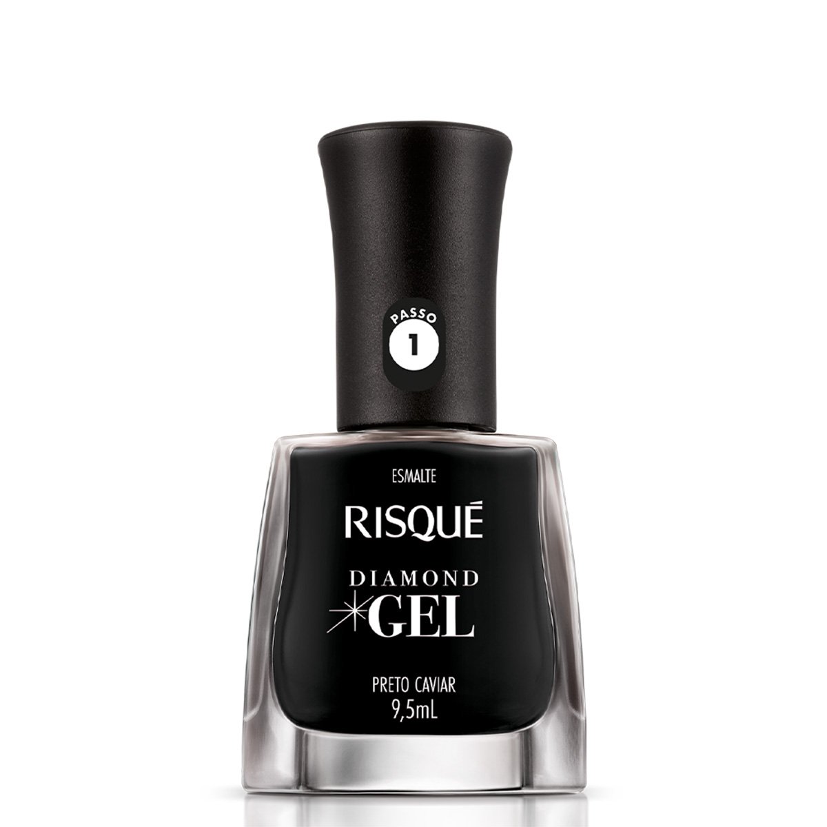 Esmalte Risqué Diamond Gel Preto Caviar - 9,5ml