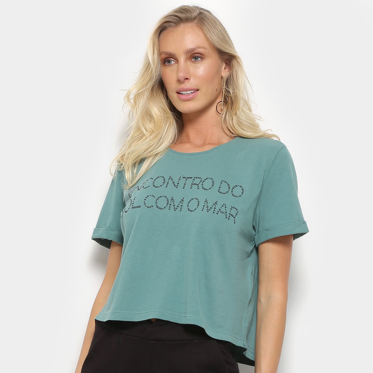 Blusa Cropped Maria Filó Sol E Mar Feminina