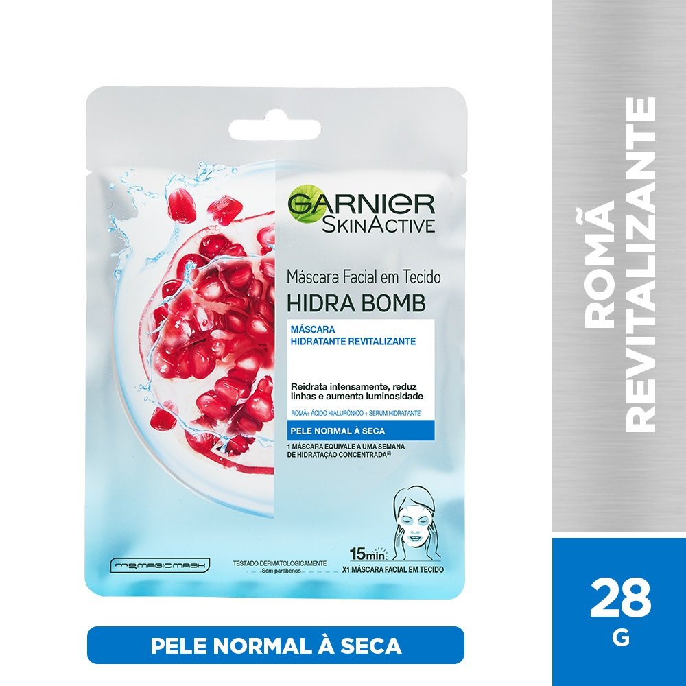 Máscara Facial Revitalizante Garnier Skin Romã Hidra Bomb - 32g