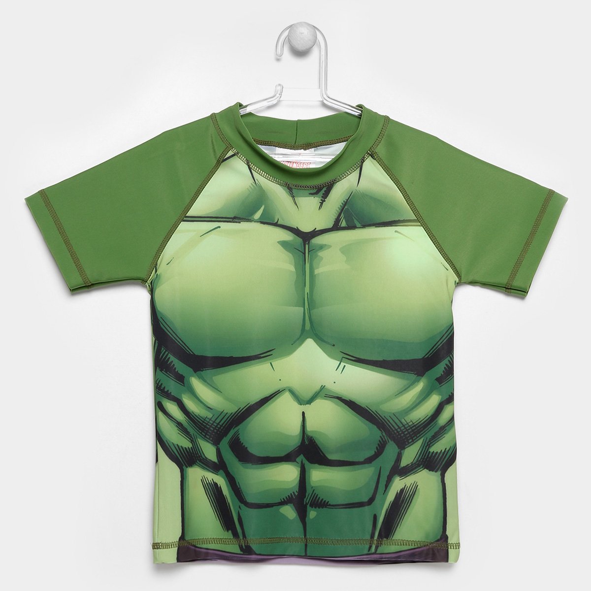 Camiseta de Praia Infantil Tip Top Com Proteção UV 50+ Avengers Manga Curta Masculina