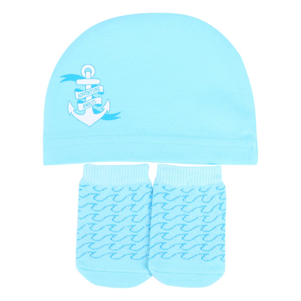 Kit Bebê Recém-Nascido Pimpolho Gorro + Meia Masculino