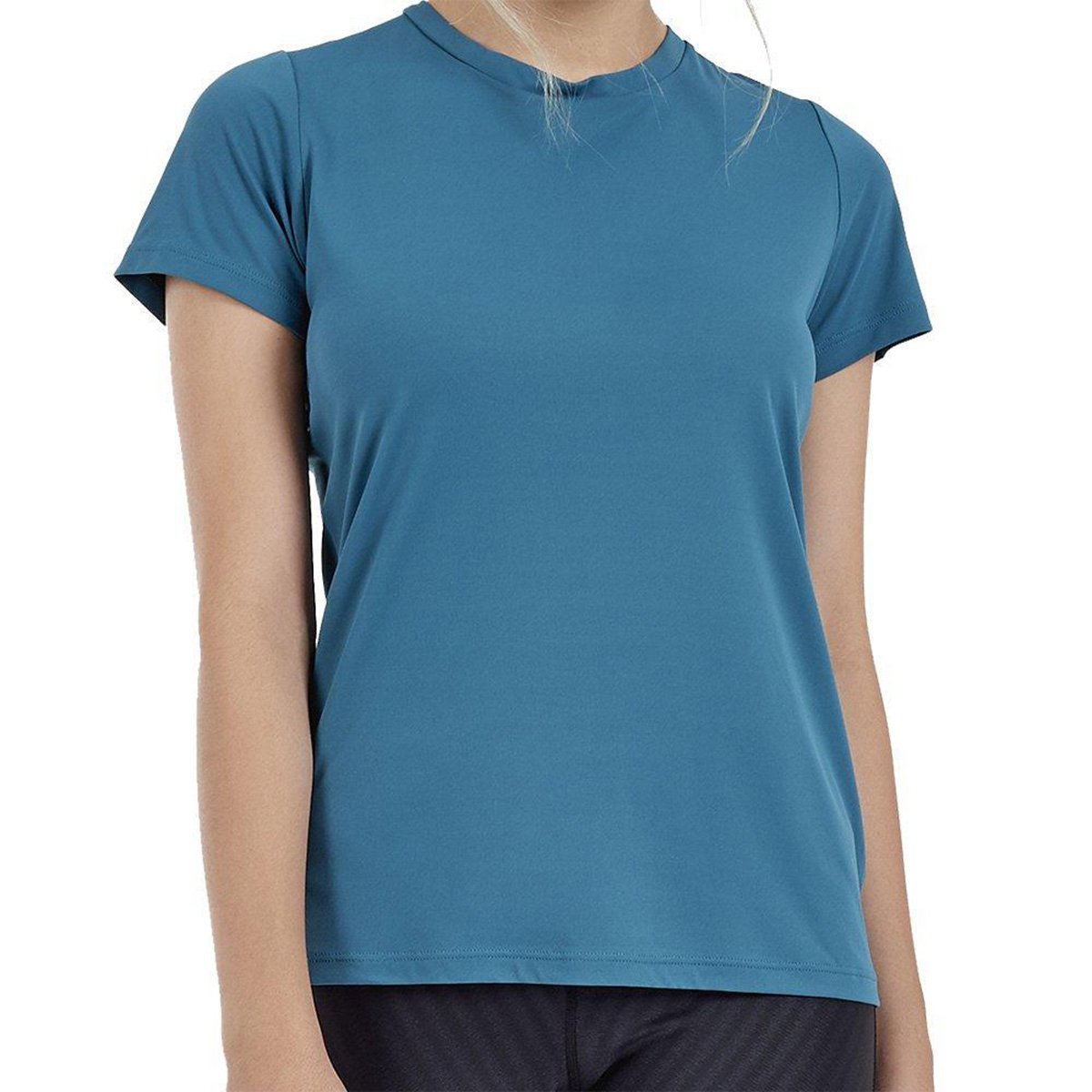 Camiseta Alto Giro Skin Fit Rolete Costas Feminina