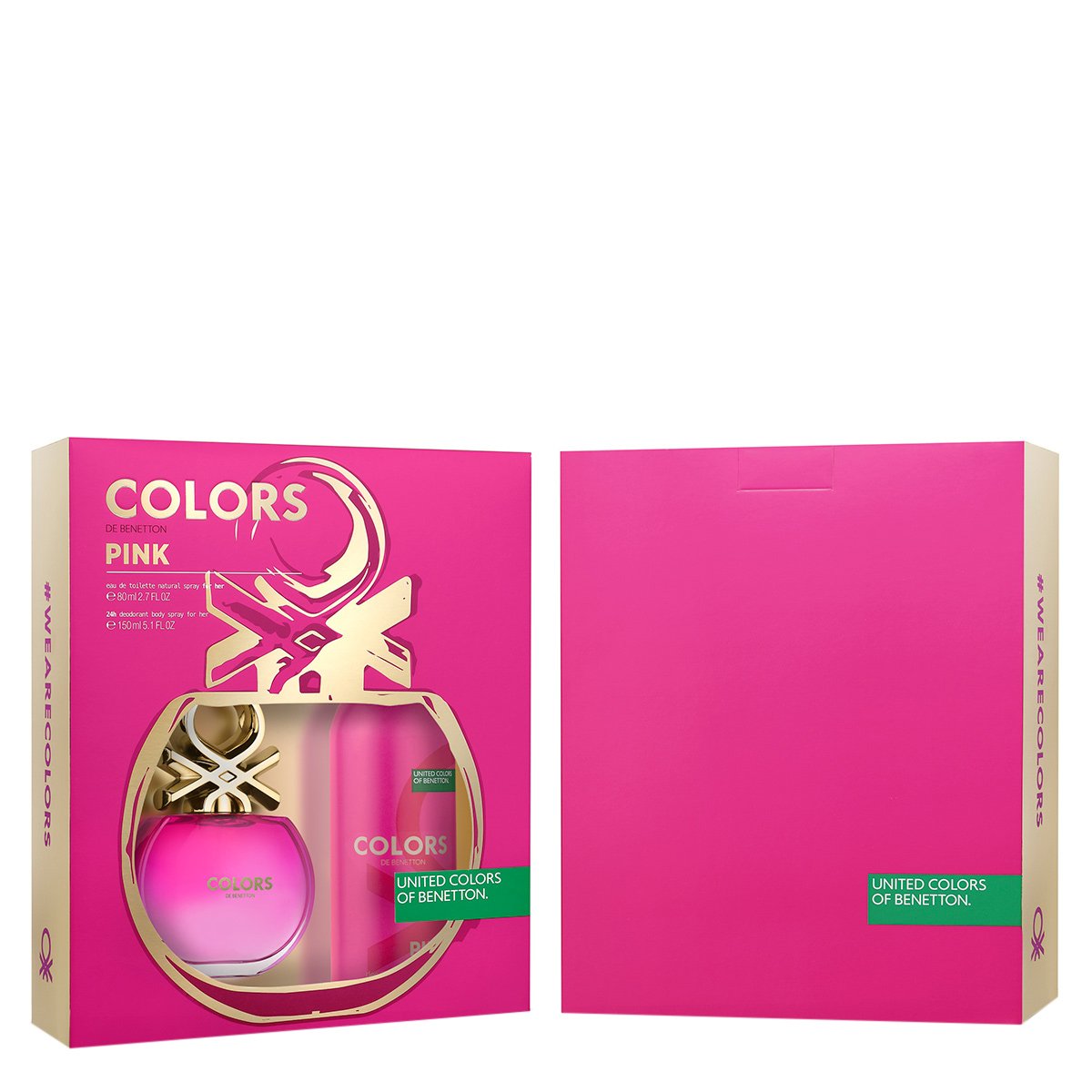 Kit Perfume Feminino Colors Pink Benetton Eau de Toilette 80ml + Desodorante 150 ml
