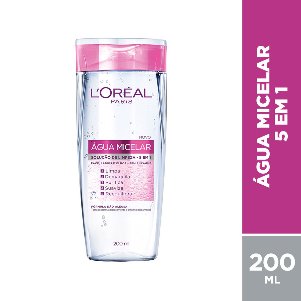 Água Micelar Solução de Limpeza 5 em 1 L'Oréal Paris - 200ml