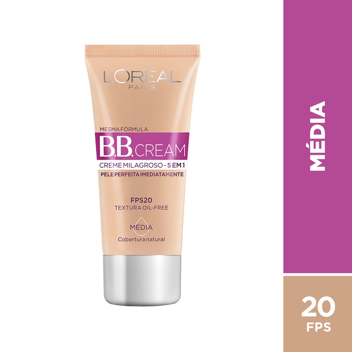 Base BB Cream 5 em 1 FPS20 L'Oréal Paris - Cor Média 30ml