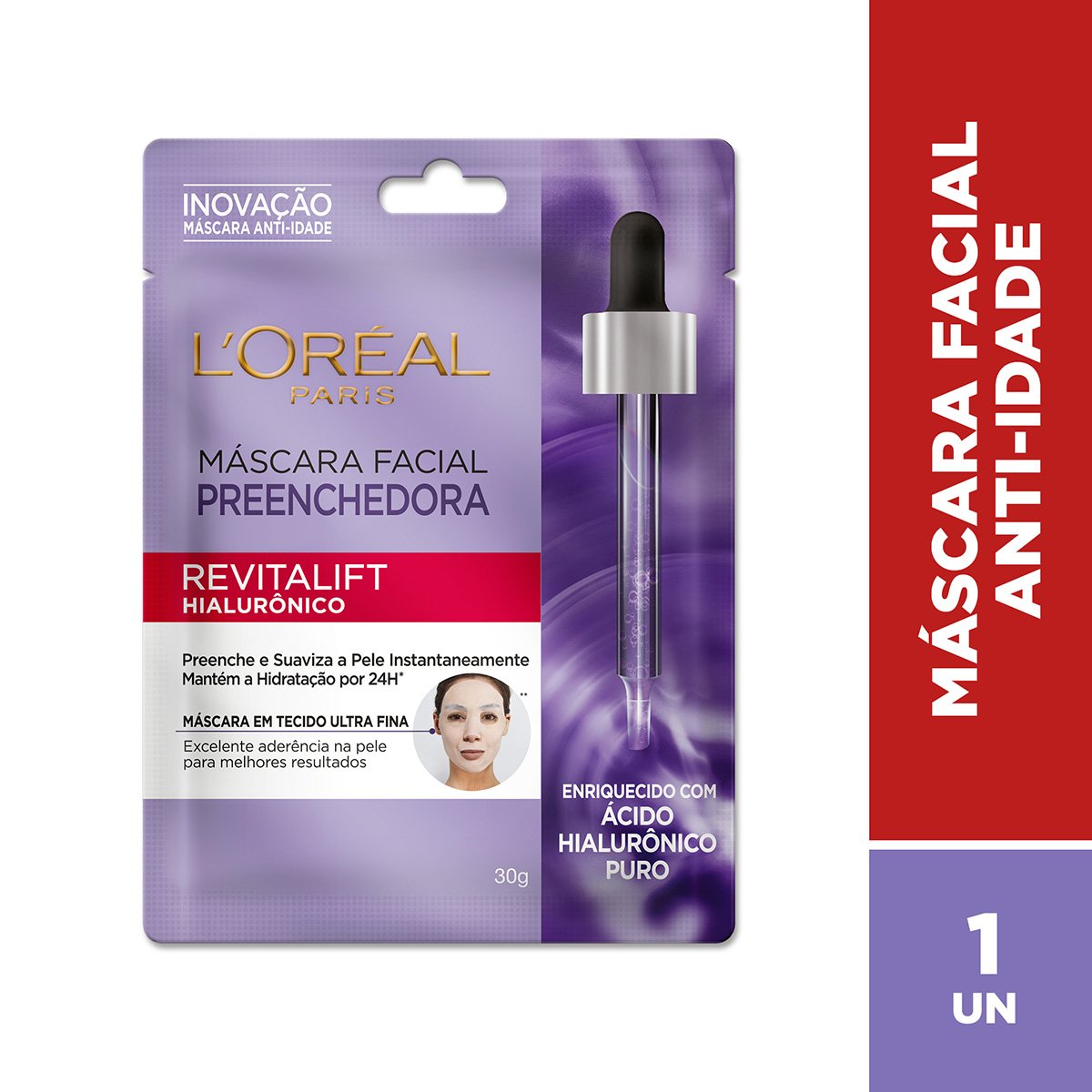 Máscara Facial Revitalift Hialurônico L'Oréal Paris - 32g