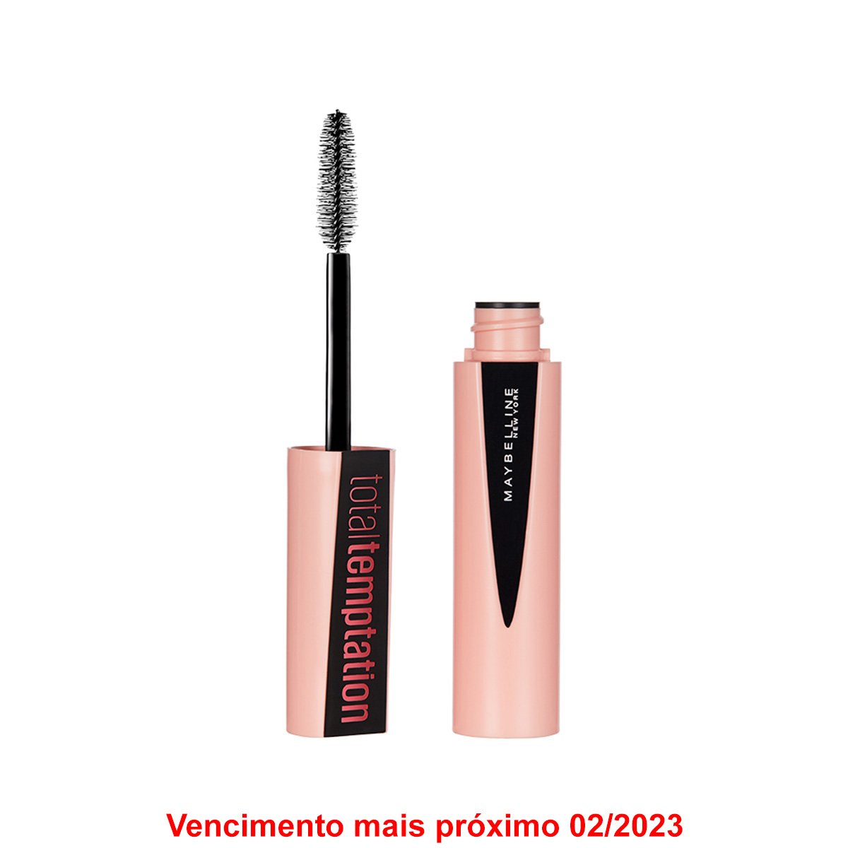 Máscara de Cílios Maybelline Total Temptation Blackest Black Lavável