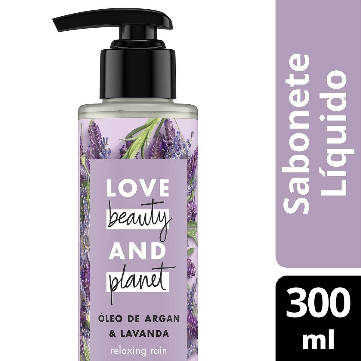 Sabonete Relaxing Rain Mãos e Corpo Óleo de Argan & Lavanda Love Beauty and Planet 300ml