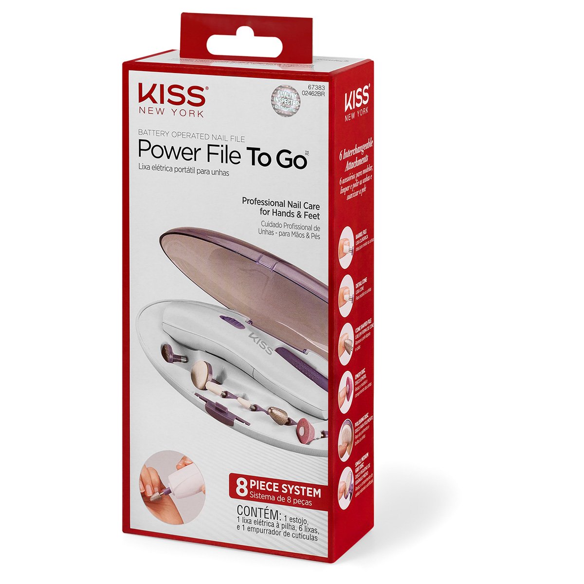 Lixa Elétrica para Unhas Kiss New York Powerfile To Go Kit