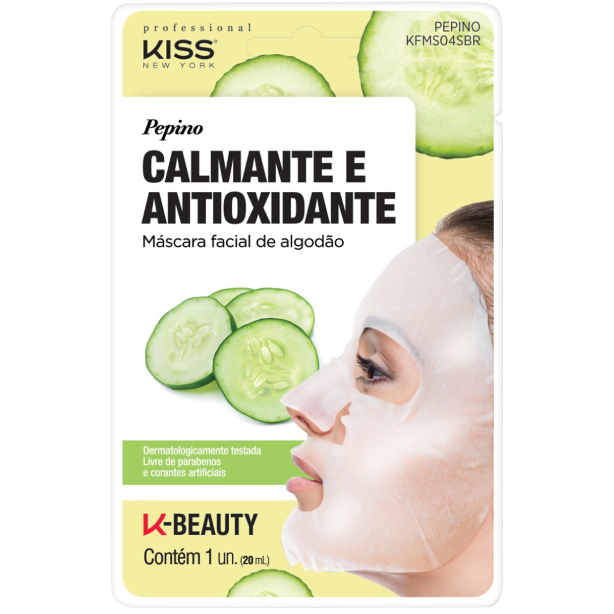 Máscara Facial de Algodão Pepino Kiss New York