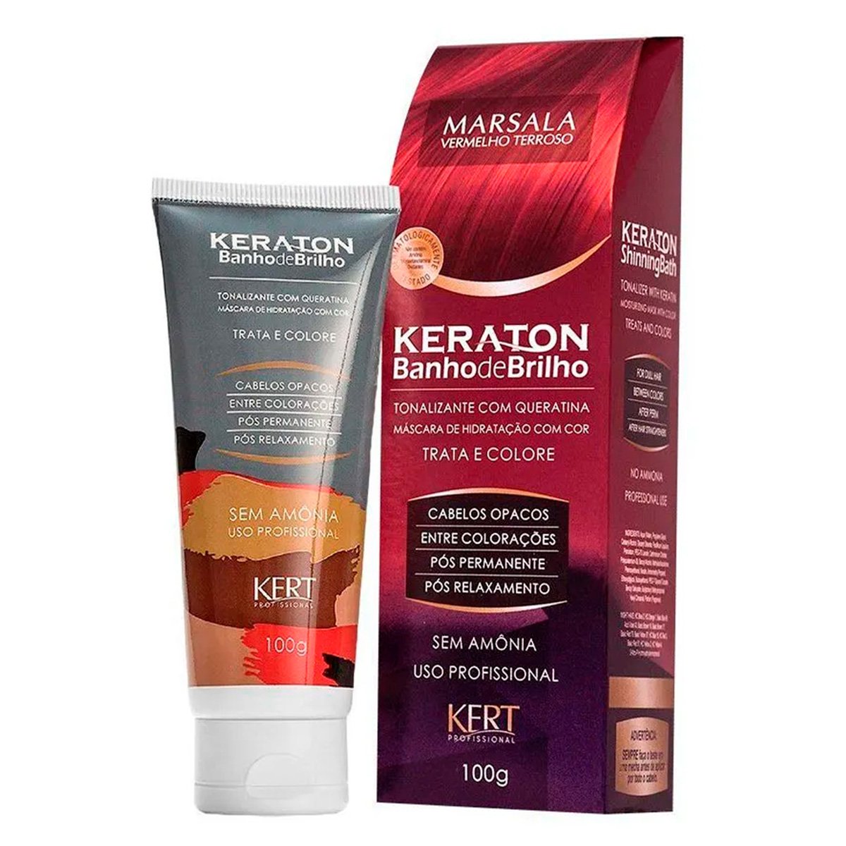 Keraton Banho de Brilho Marsala 100g