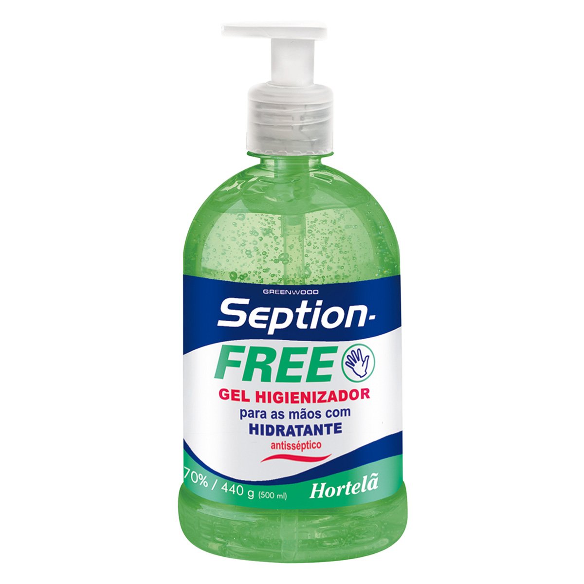 Gel Higienizador Para Mãos Seption Free - Hortelã - 440g