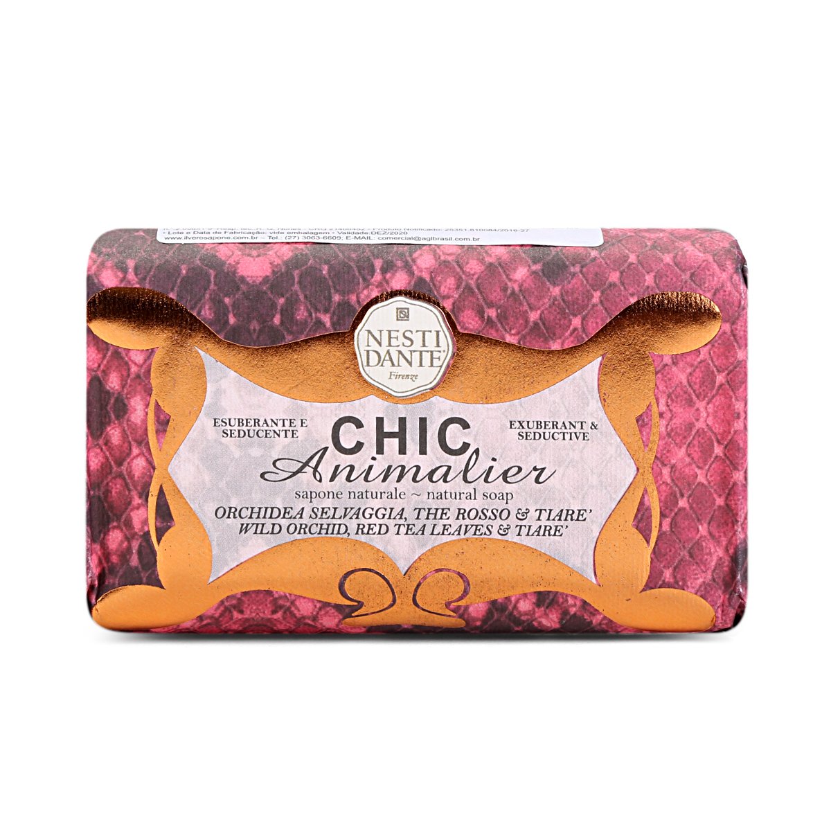 Sabonete em Barra Nesti Dante Chic Animalier Red Pyton 250g