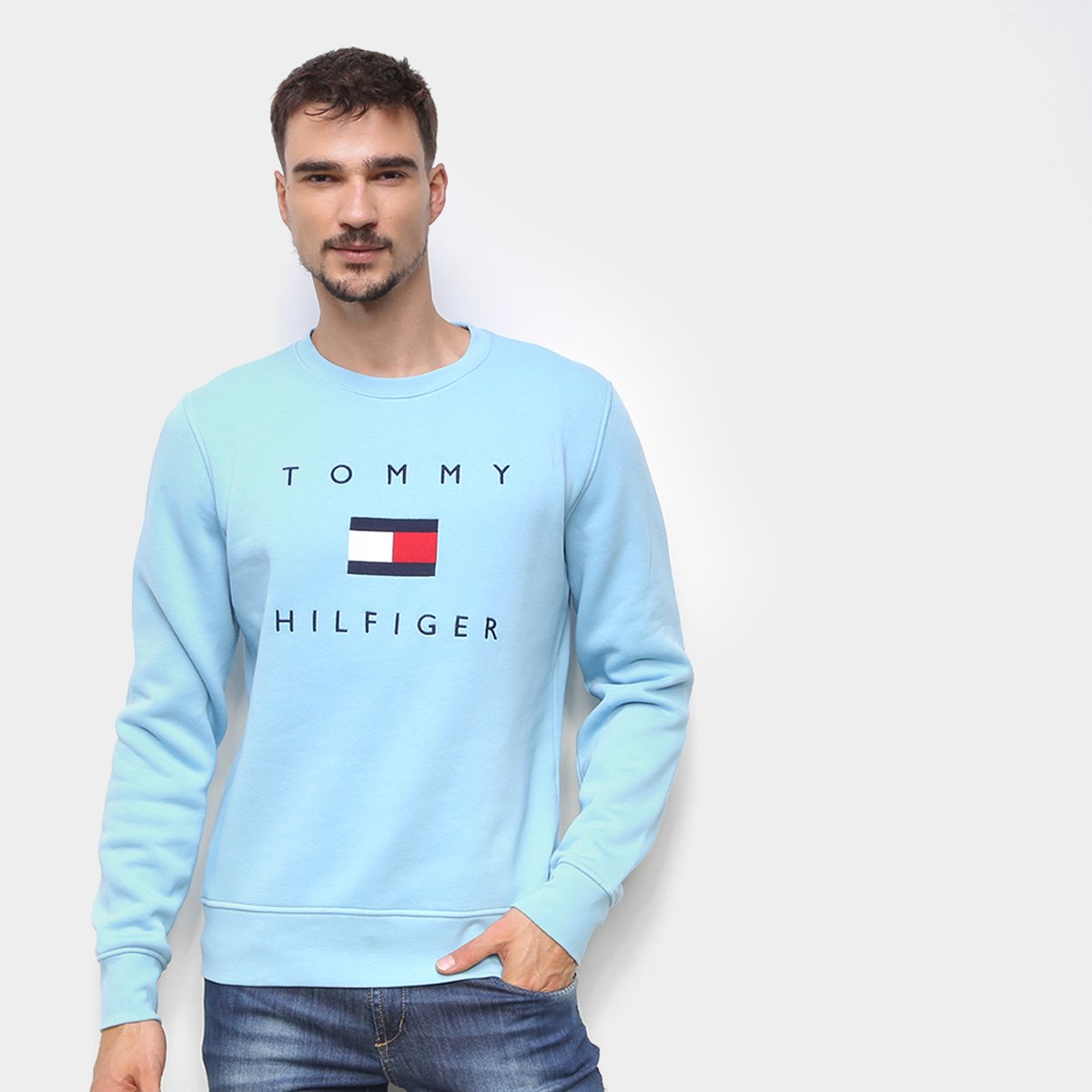 Moletom Tommy Hilfiger Básico Logo Masculino