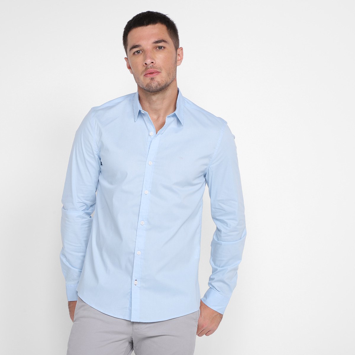 Camisa Manga Longa Slim Calvin Klein Masculina