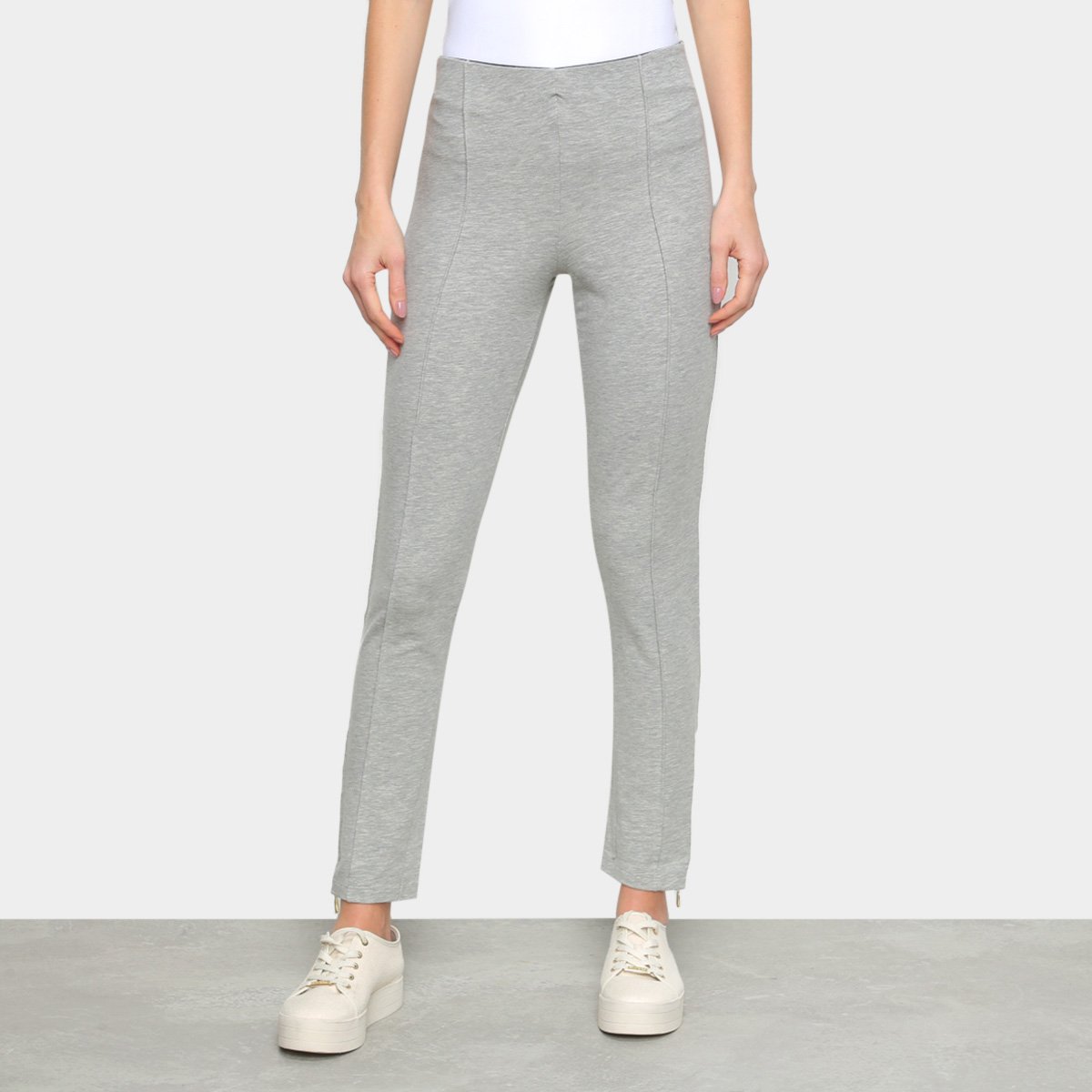 Calça Legging Liz 20029 Cintura Alta Detalhe Zíper Feminina