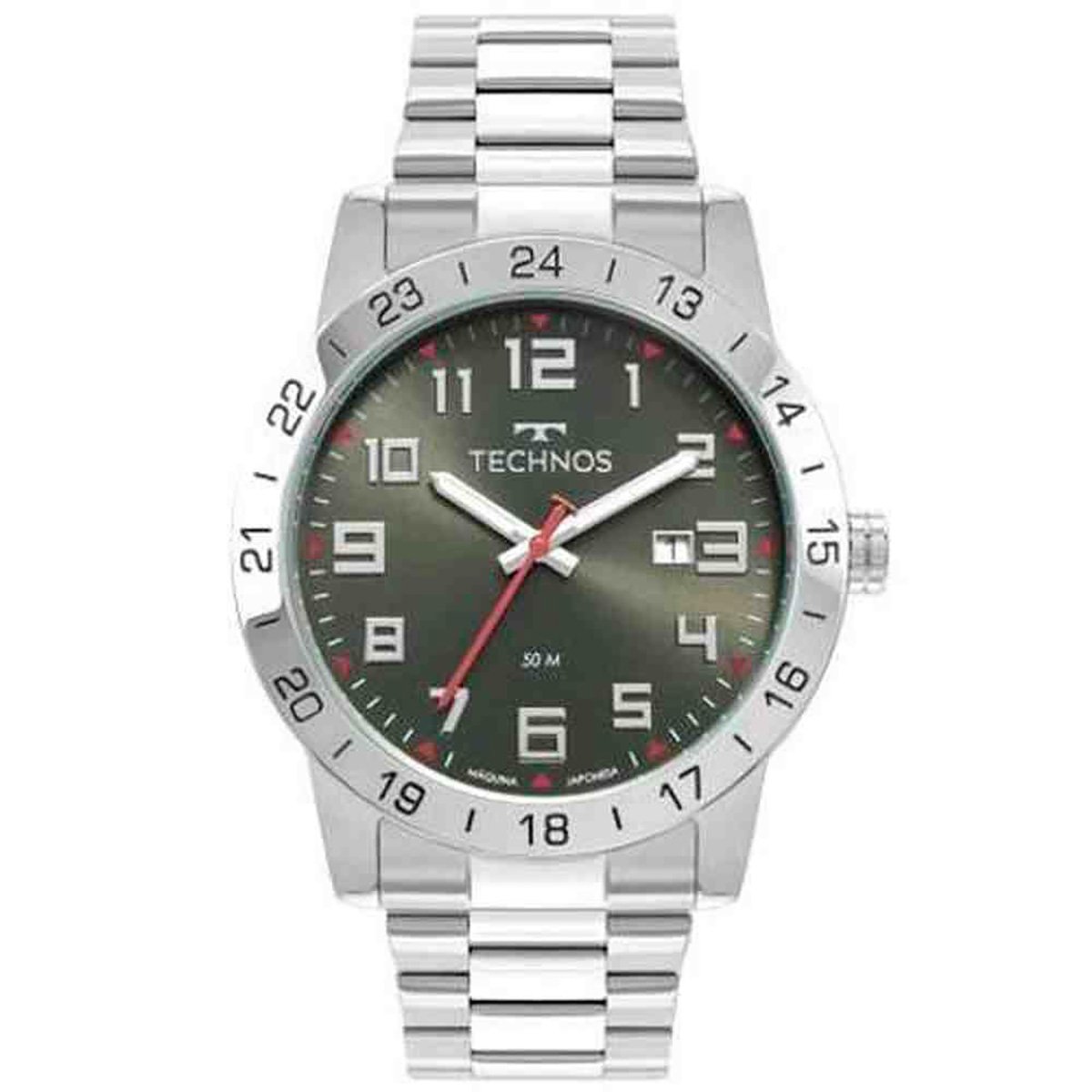 Relógio Technos Masculino Militar Prata 2115MWR