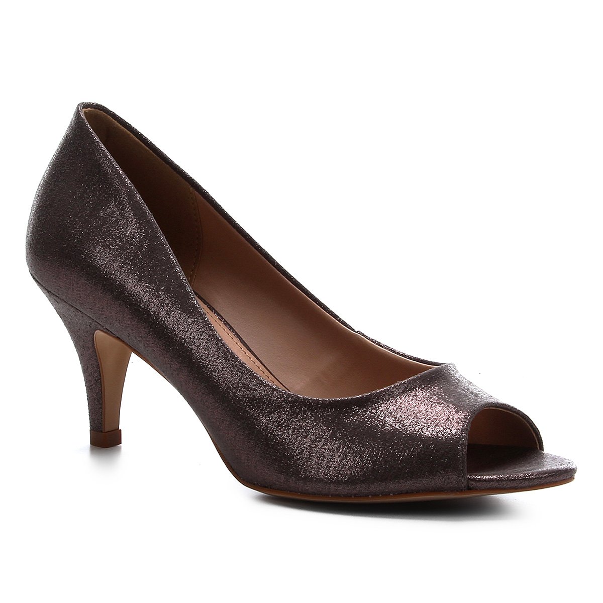 Peep Toe Shoestock Noiva Tecido Cristais