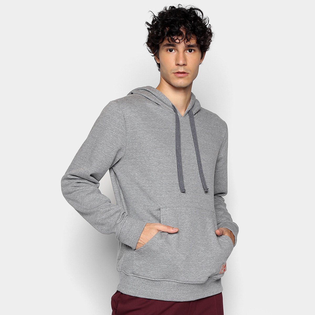 Blusa Moletom Forum Básica Com Capuz Bolso Canguru Masculina