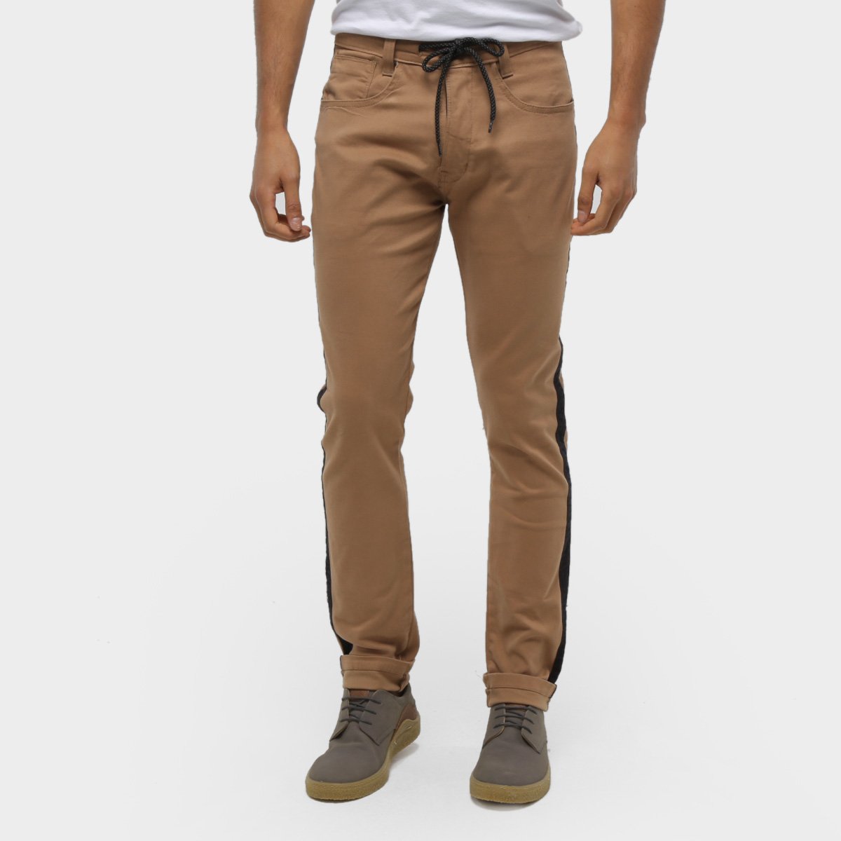 Calça Hd Color Slim Listra Lateral Masculina