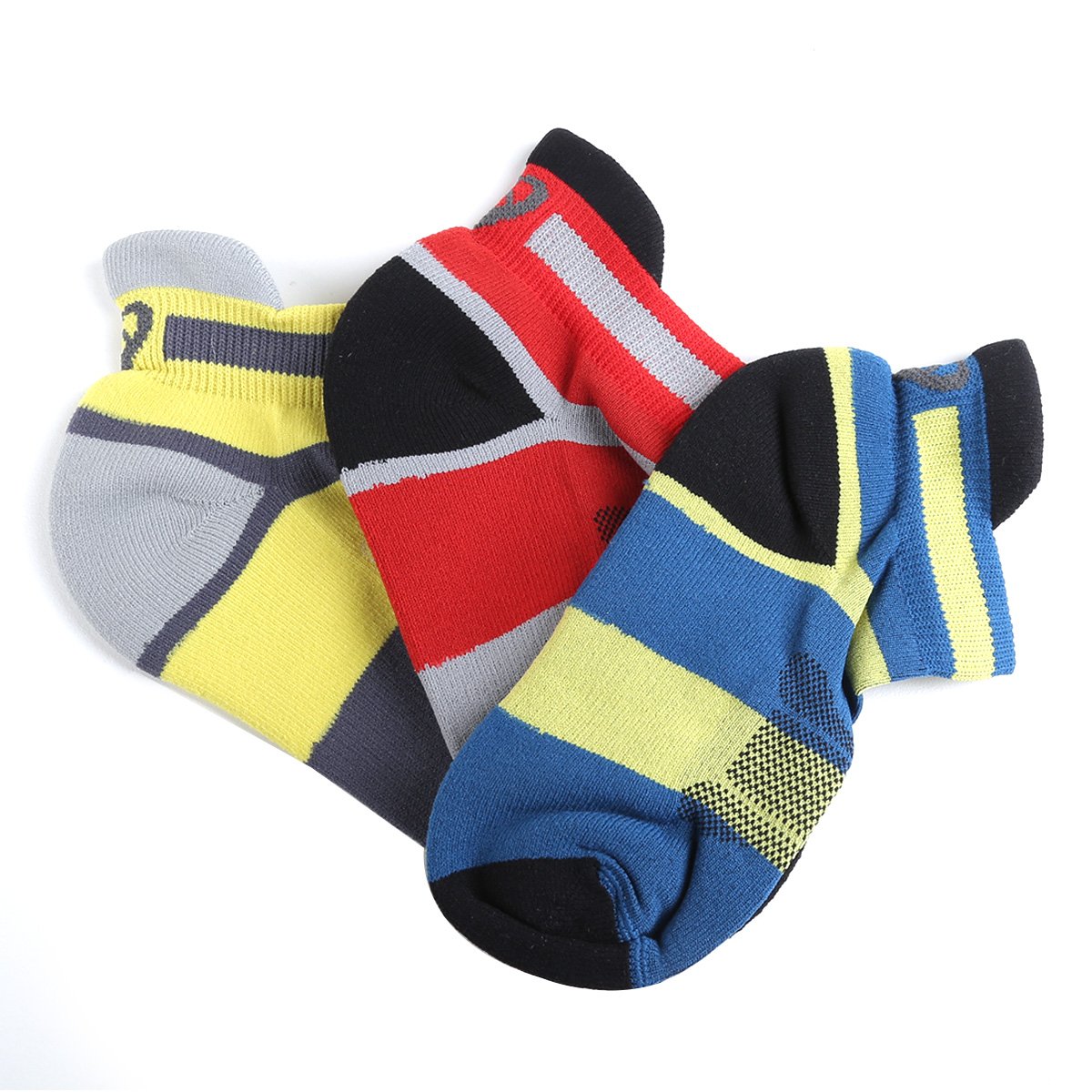 Kit Meia Infantil Asics Cano Curto Coloridas 3 Pares