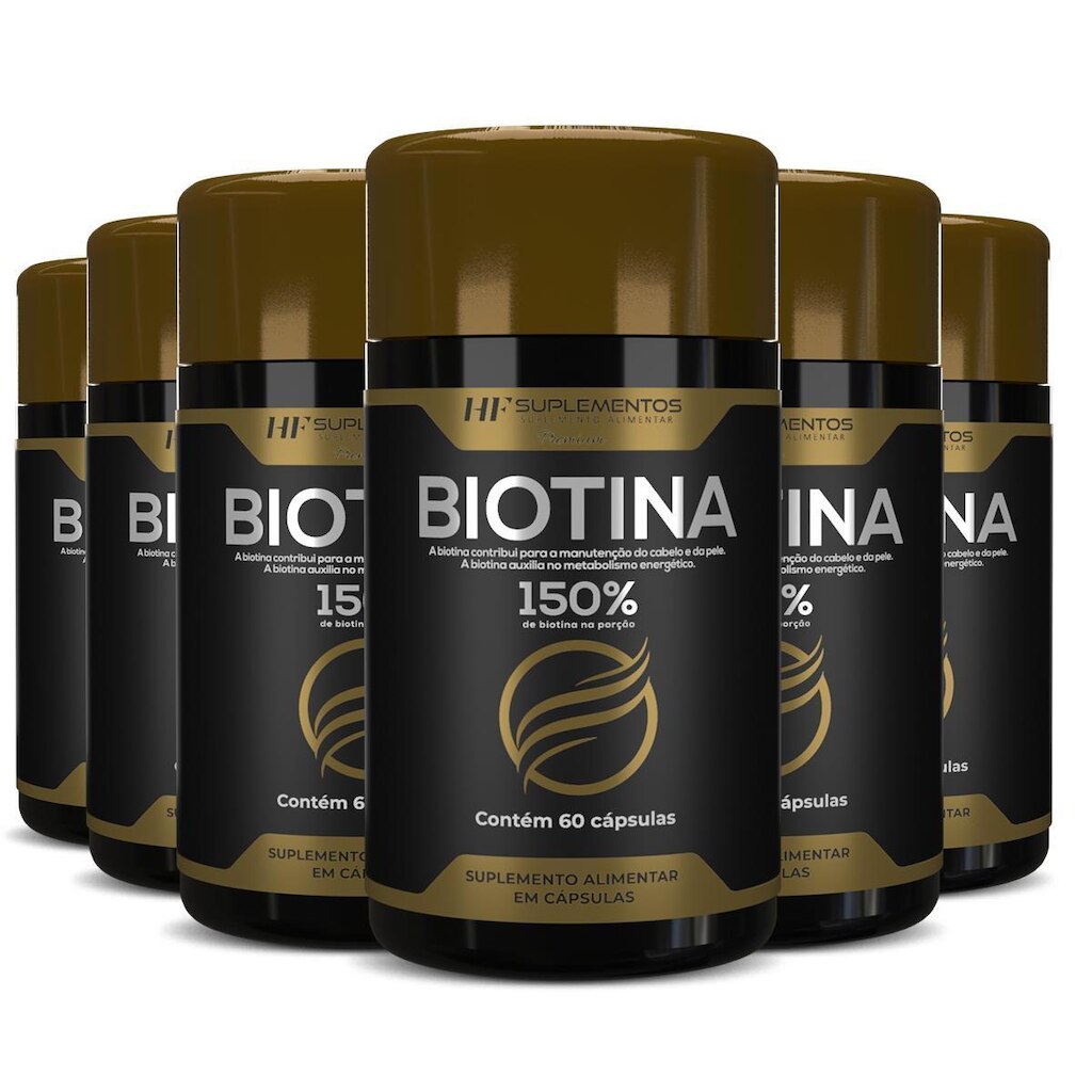 6X BIOTINA 150% PREMIUM 60CAPS HF SUPLEMENTOS