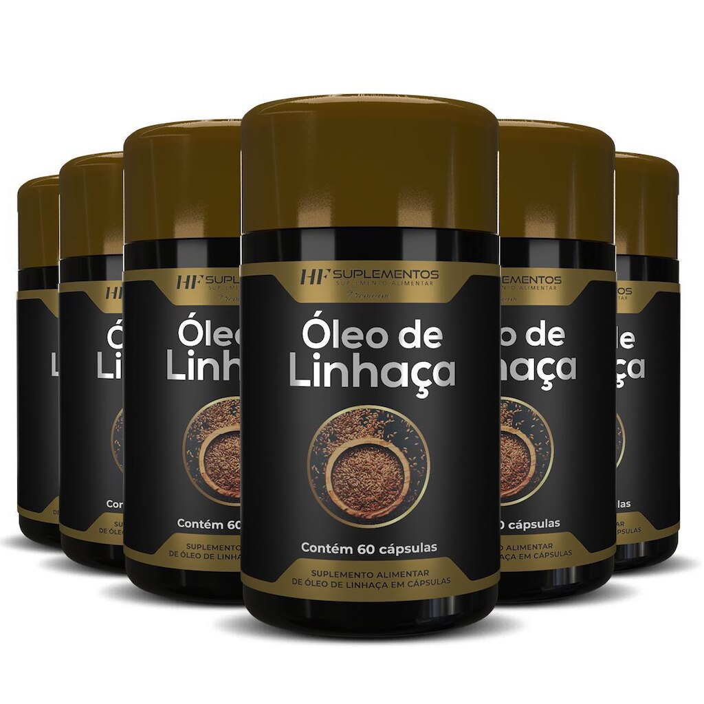 6X OLEO DE LINHAÇA 60CAPS PREMIUM HF SUPLEMENTOS