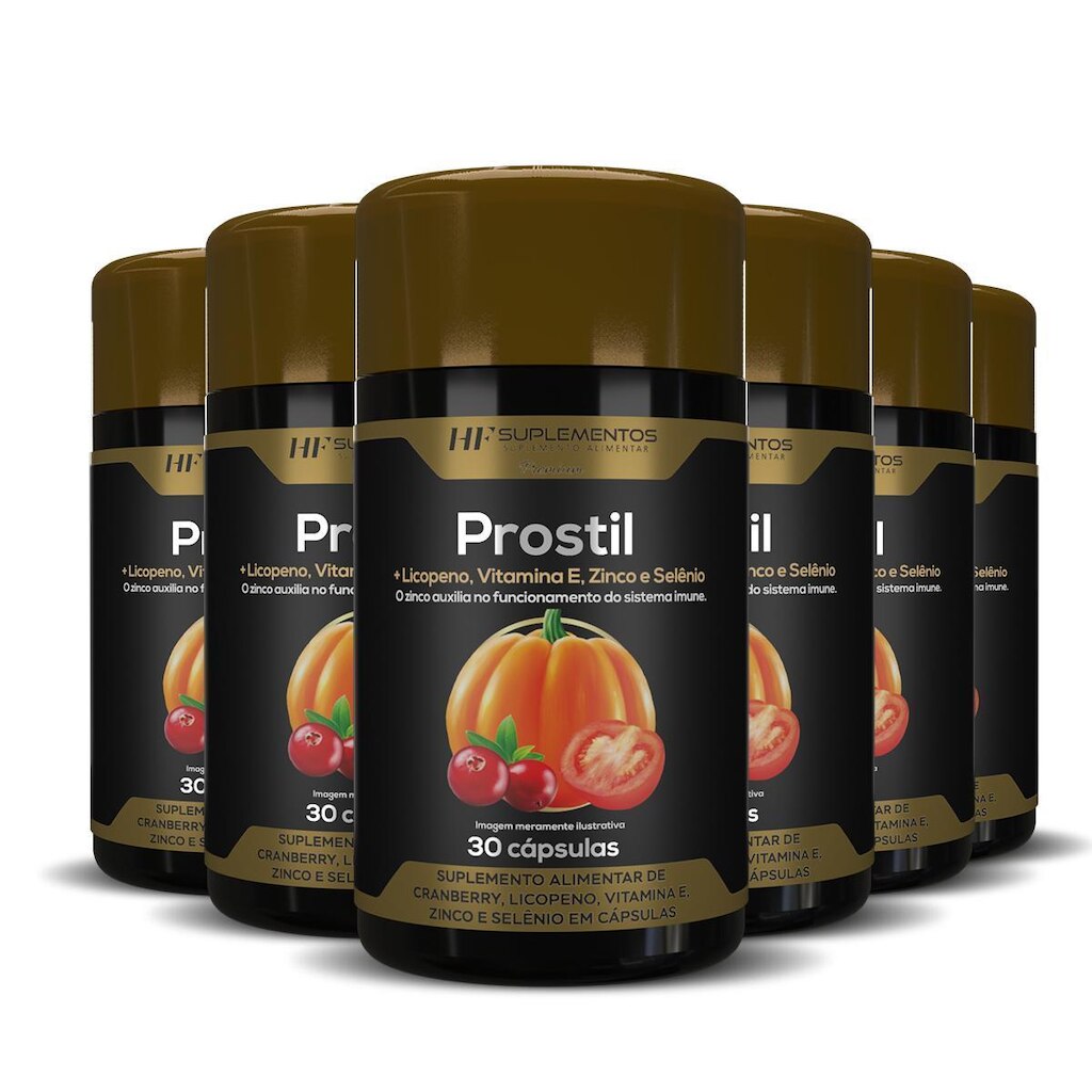 6x  PROSTIL OLEO SEMENTE DE ABOBORA 30CAPS HF SUPLEMENTOS
