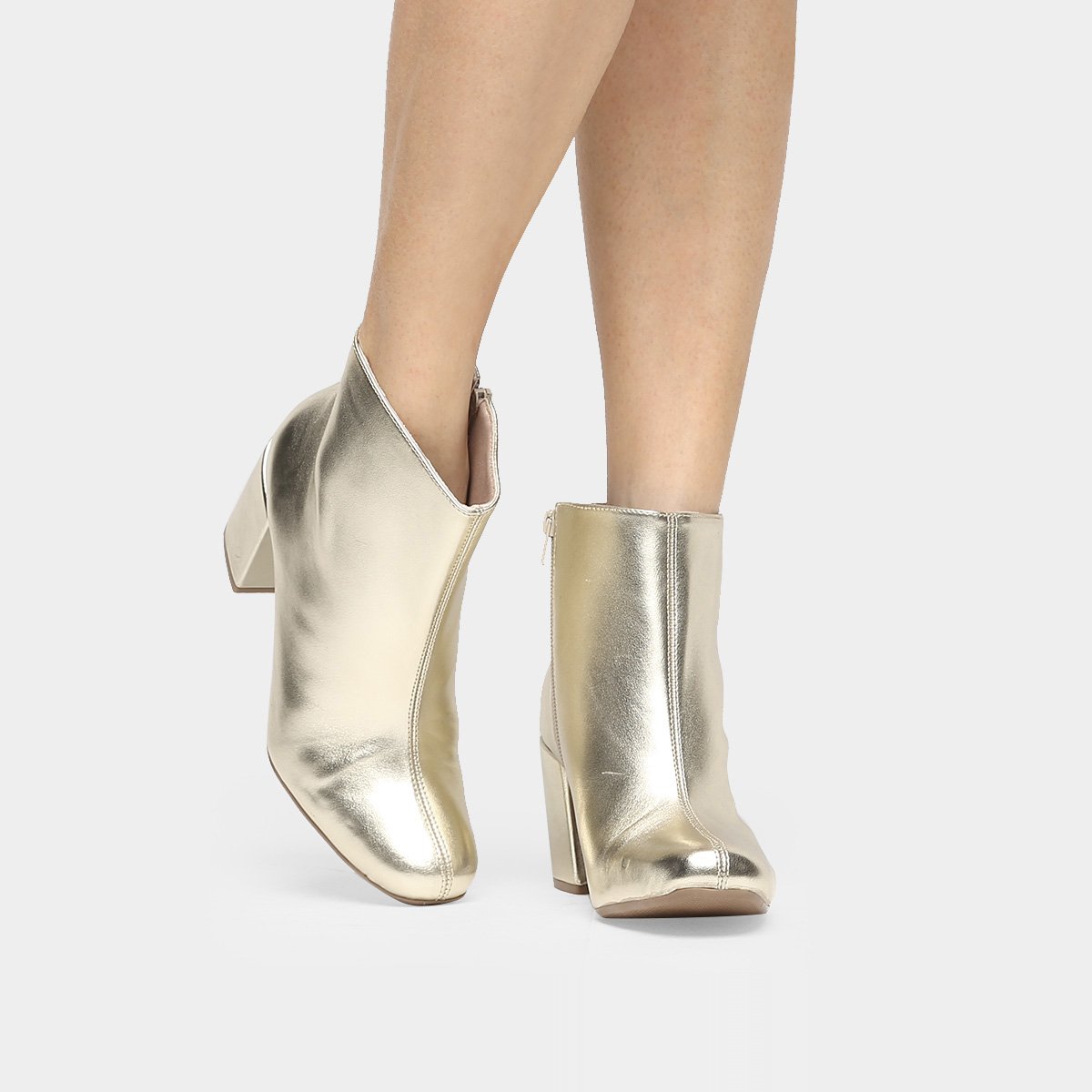 bota cano curto zatz salto grosso feminina