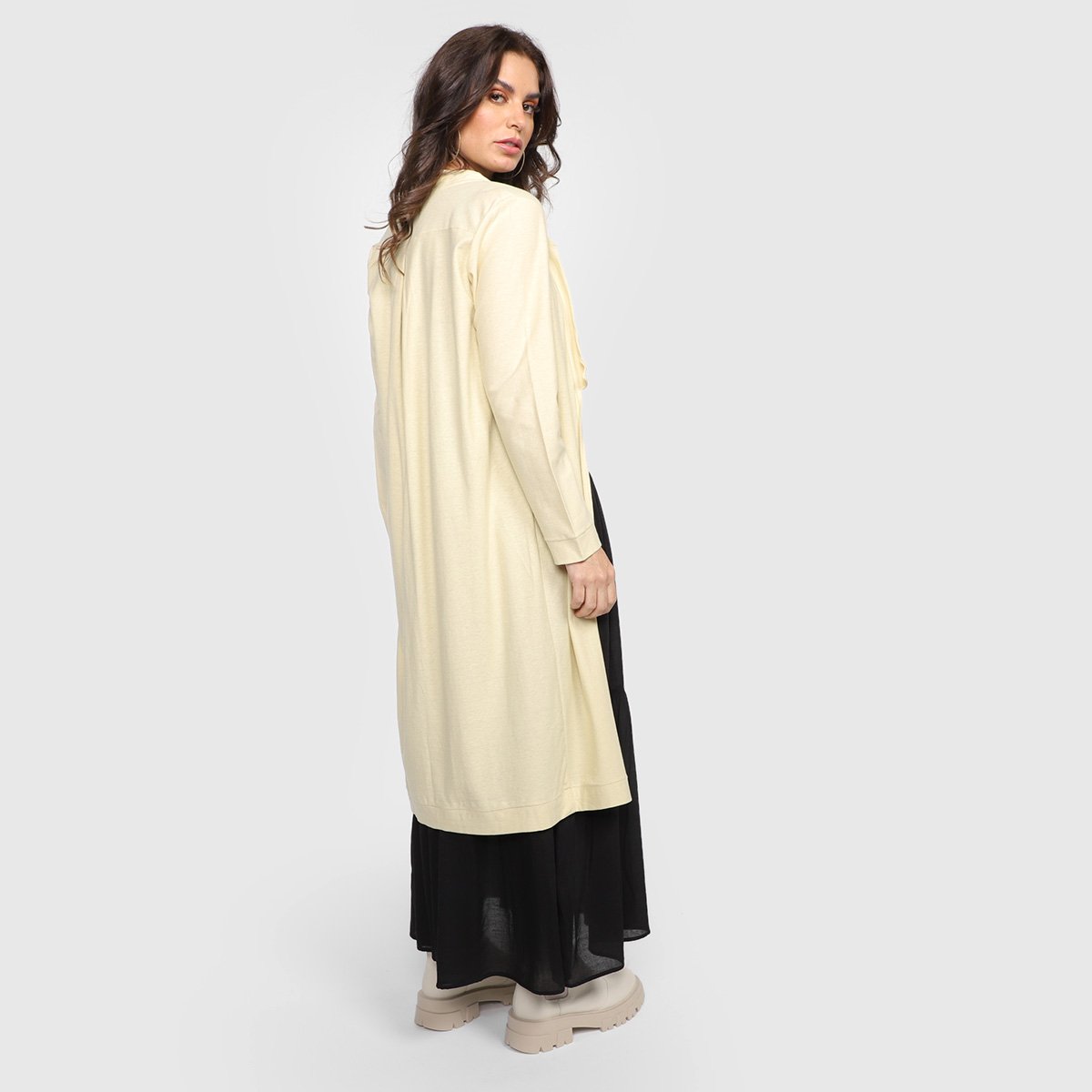 Casaco Cantão Liso Longo Feminino