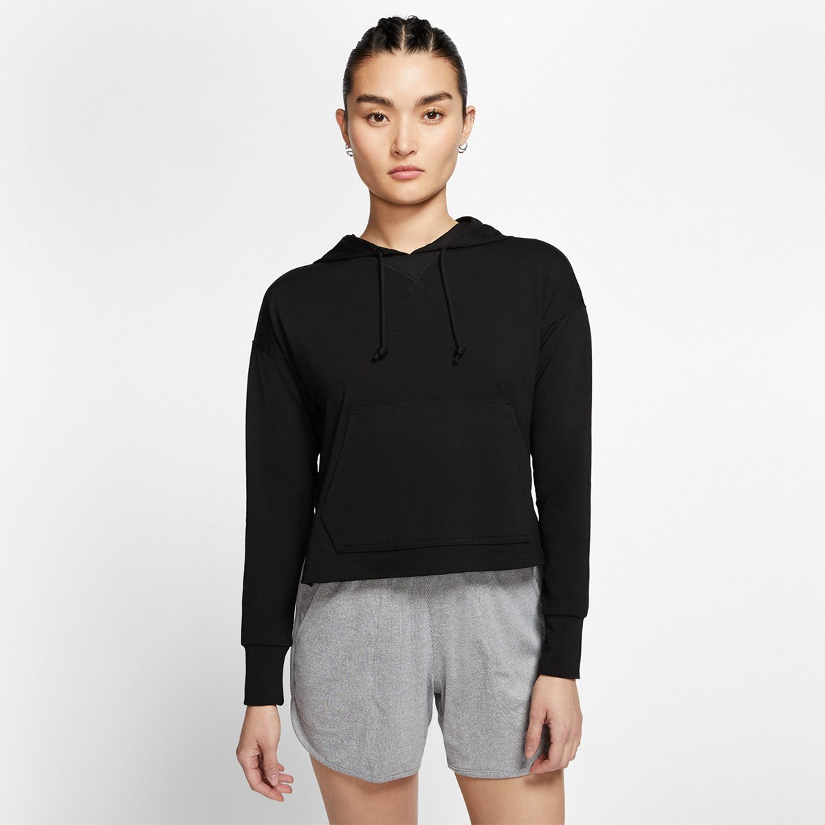 Moletom Nike Yoga Jersey Crop Capuz Feminino
