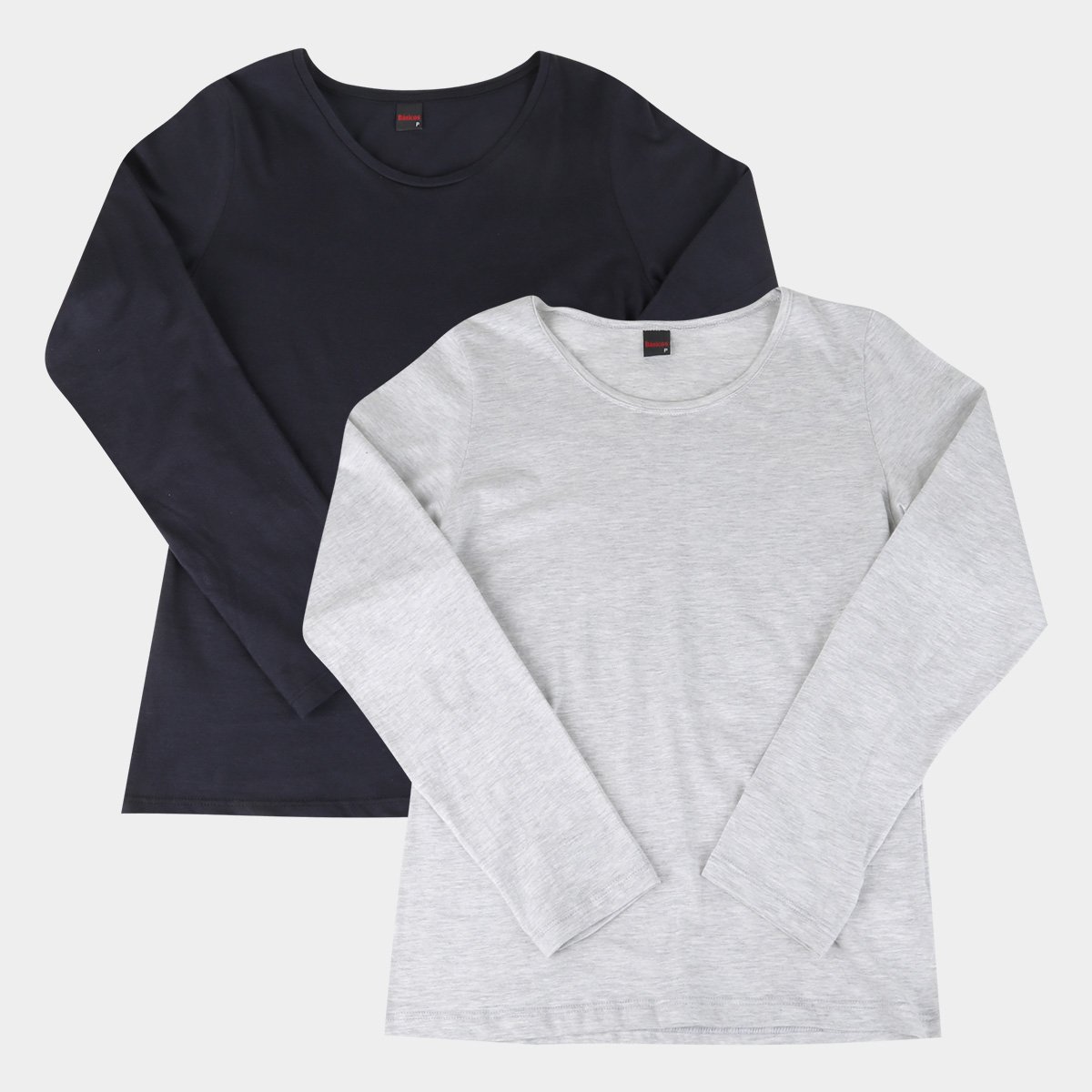 Kit Blusa Básicos Manga Longa C/ 2 Peças Feminina