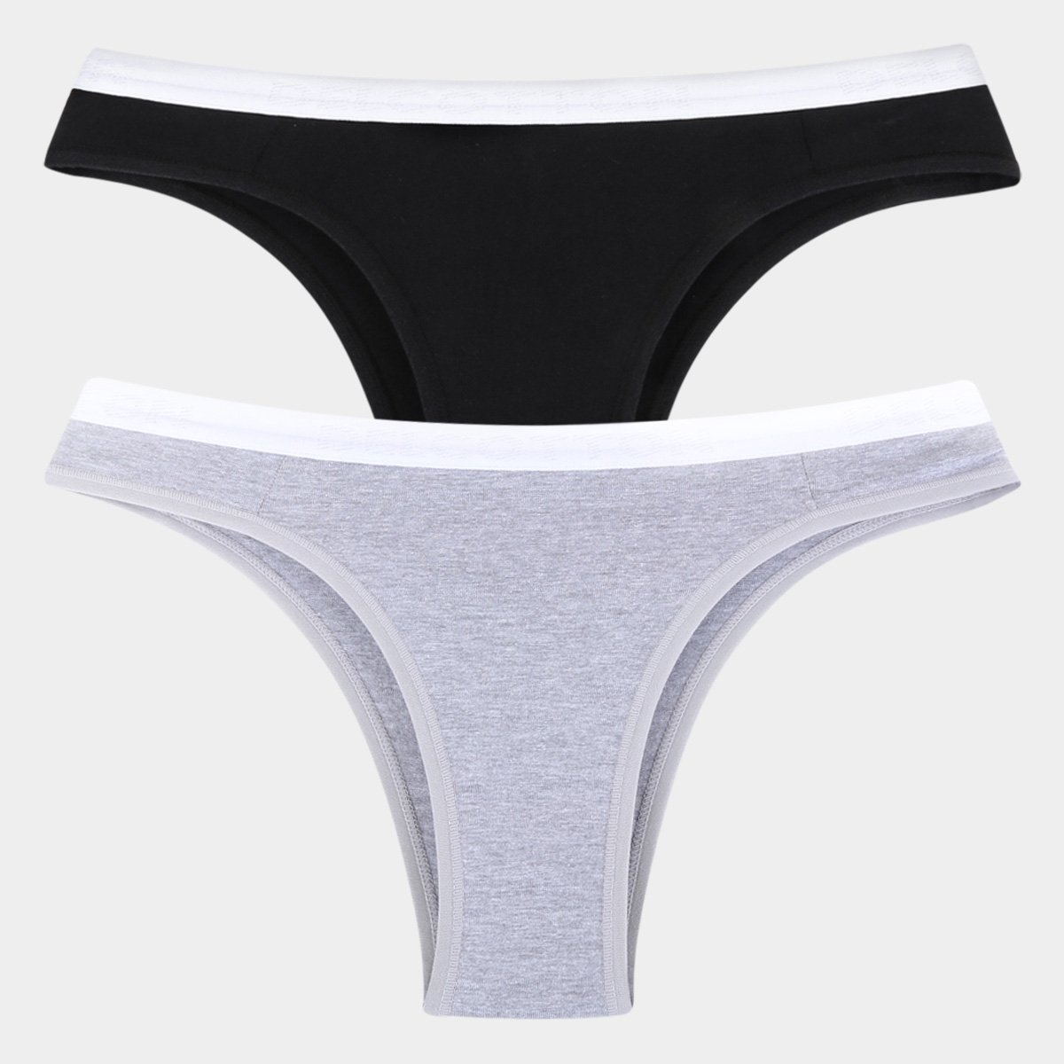 Kit Calcinha Tanga Delcotton Com Elástico 2 Peças