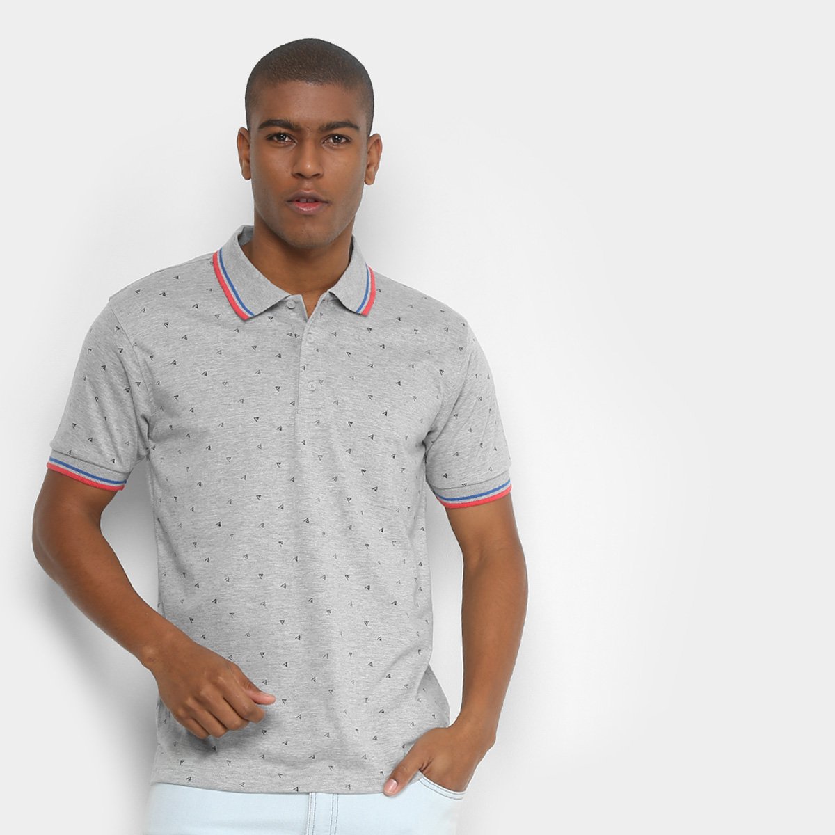 Camisa Polo Broken Rules Mini Print Geométrico Masculina
