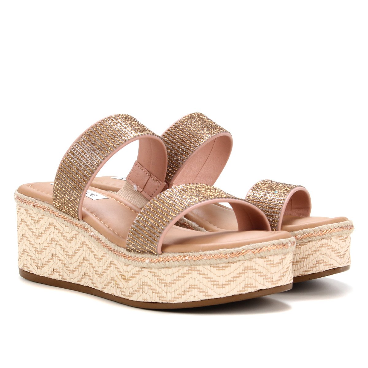 Tamanco Anabela Bebecê Strass Feminino