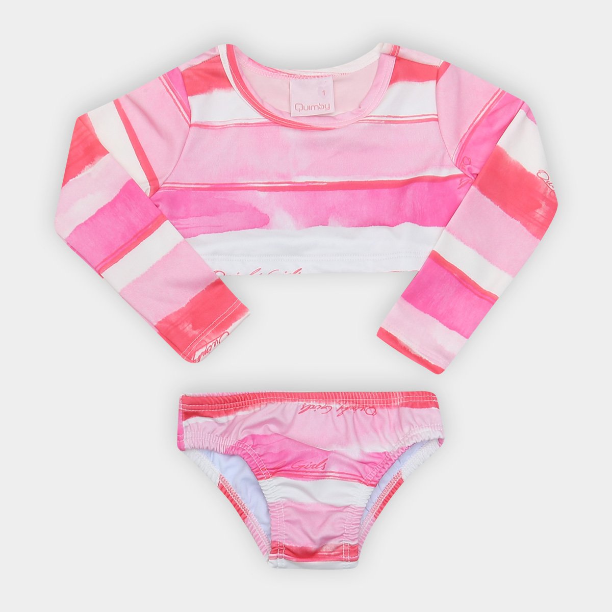 Conjunto Infantil Quimby Manga Longa Proteção Uv E Antibacteriano Estampado Feminino