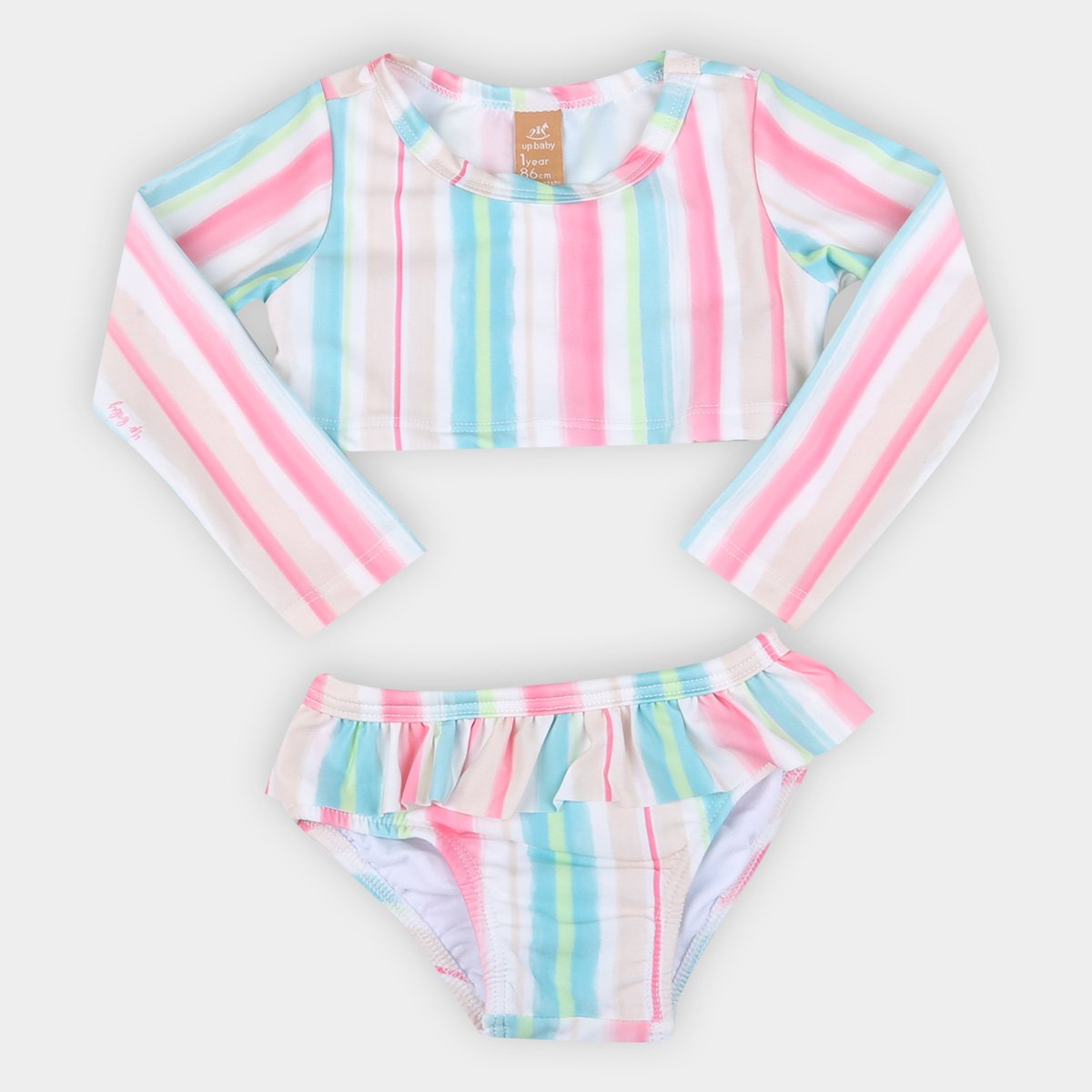 Conjunto Infantil Up Baby Proteção Uv Manga Longa Estampado Feminino