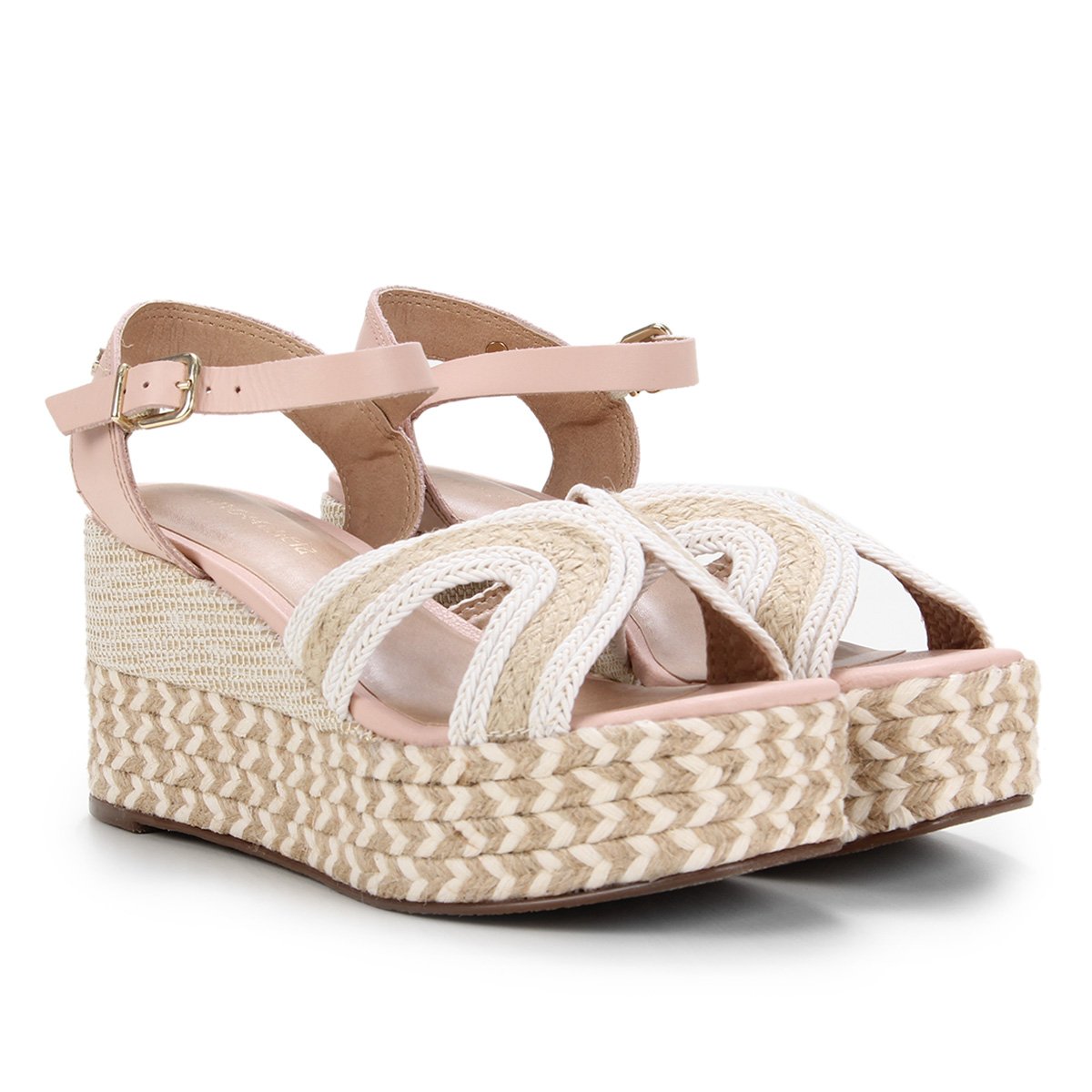 Sandália Couro Flatform Cravo&Canela Giulia