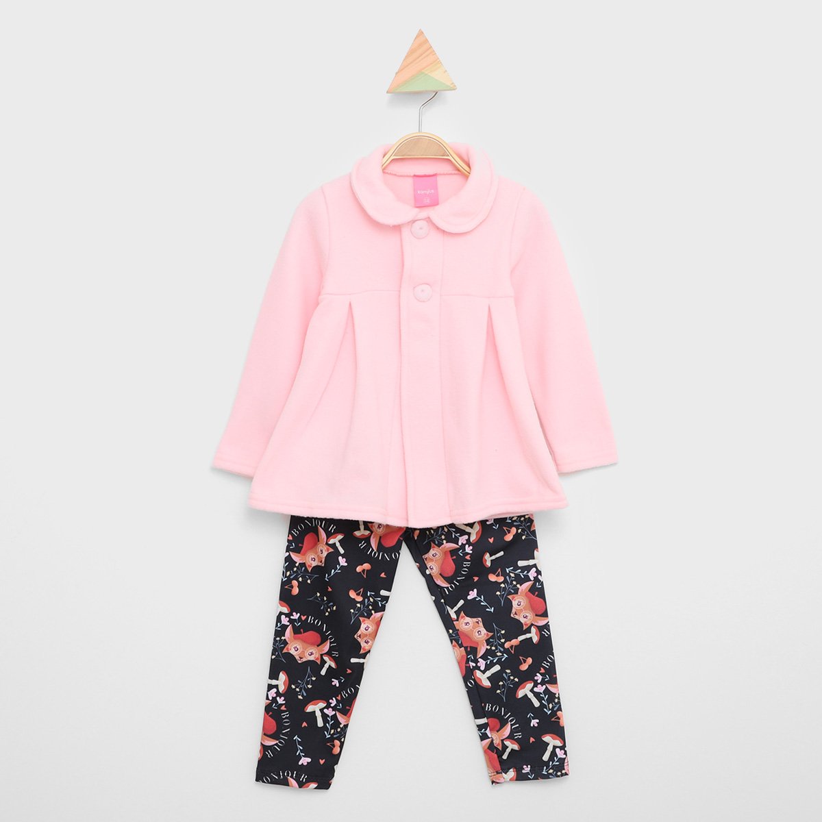 Conjunto Infantil Longo Kamylus Blusa Soft e Legging Peluciada Raposas Menina