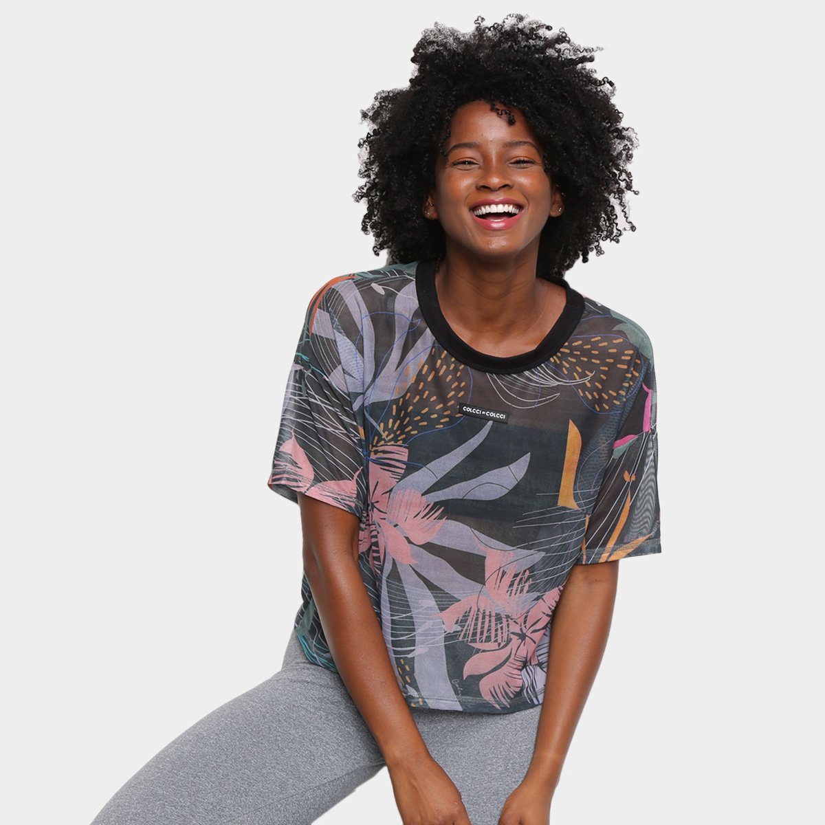 Blusa Colcci Tule Floral Feminina