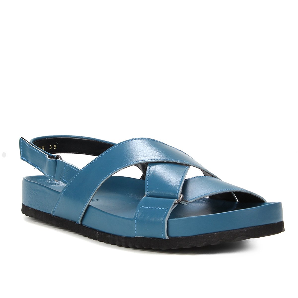 Papete Couro Shoestock Tiras Cruzadas Feminina