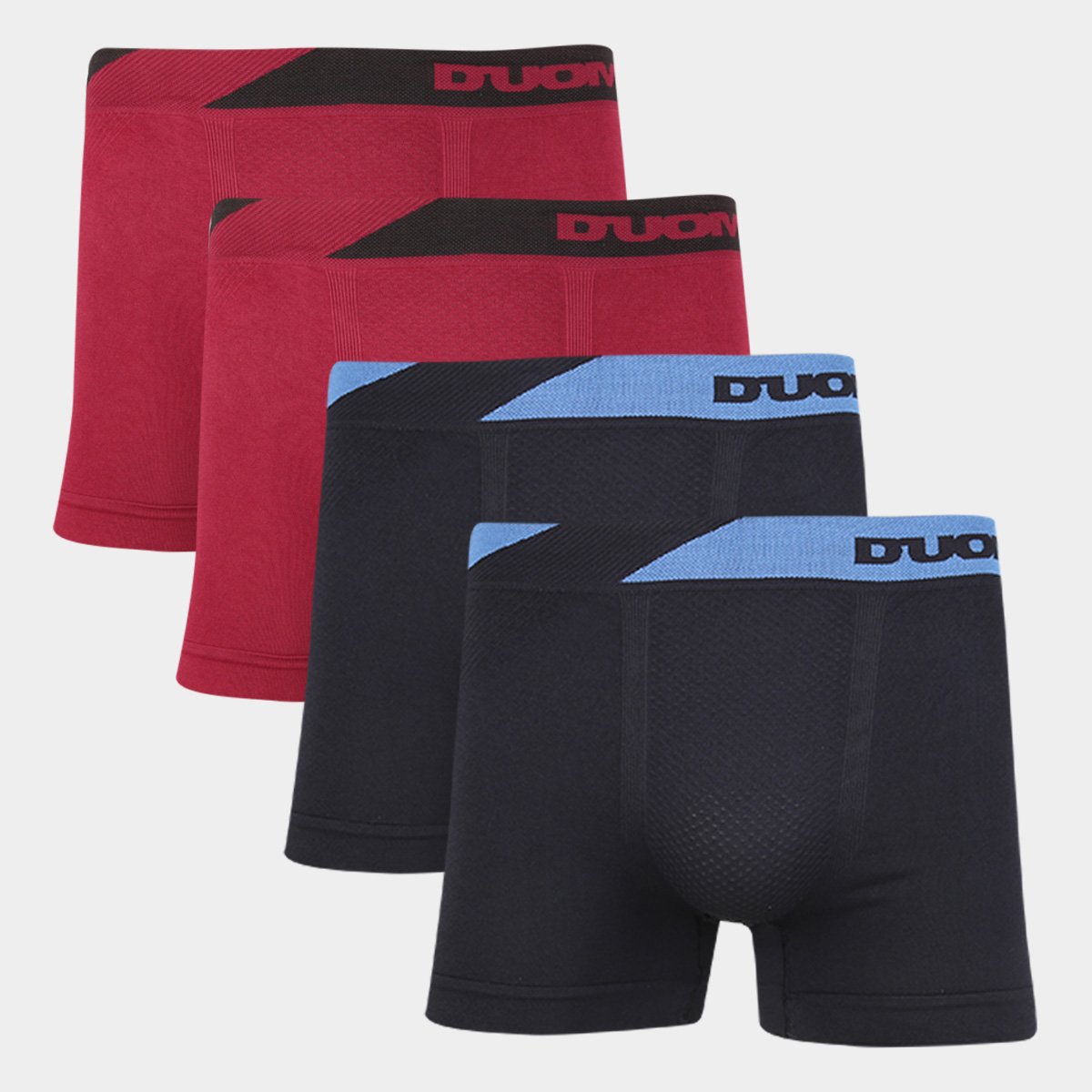 Kit Cueca Boxer Duomo Sem Costura Cintura Trabalhada Masculina - 4 Peças